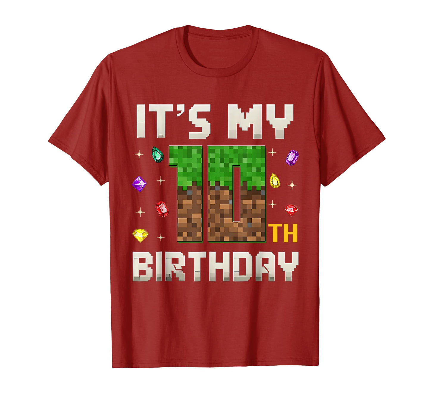 Birthday Boy It's My 10th Birthday Video Gamer Pixel Number T-Shirt