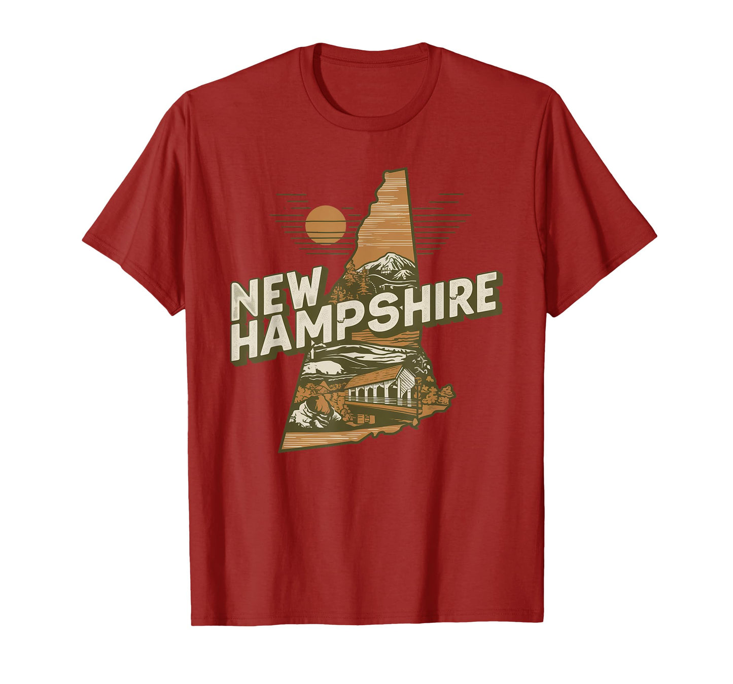 New Hampshire Souvenirs for Men, Women & Kids New Hampshire Retro State T-Shirt - Black, Small