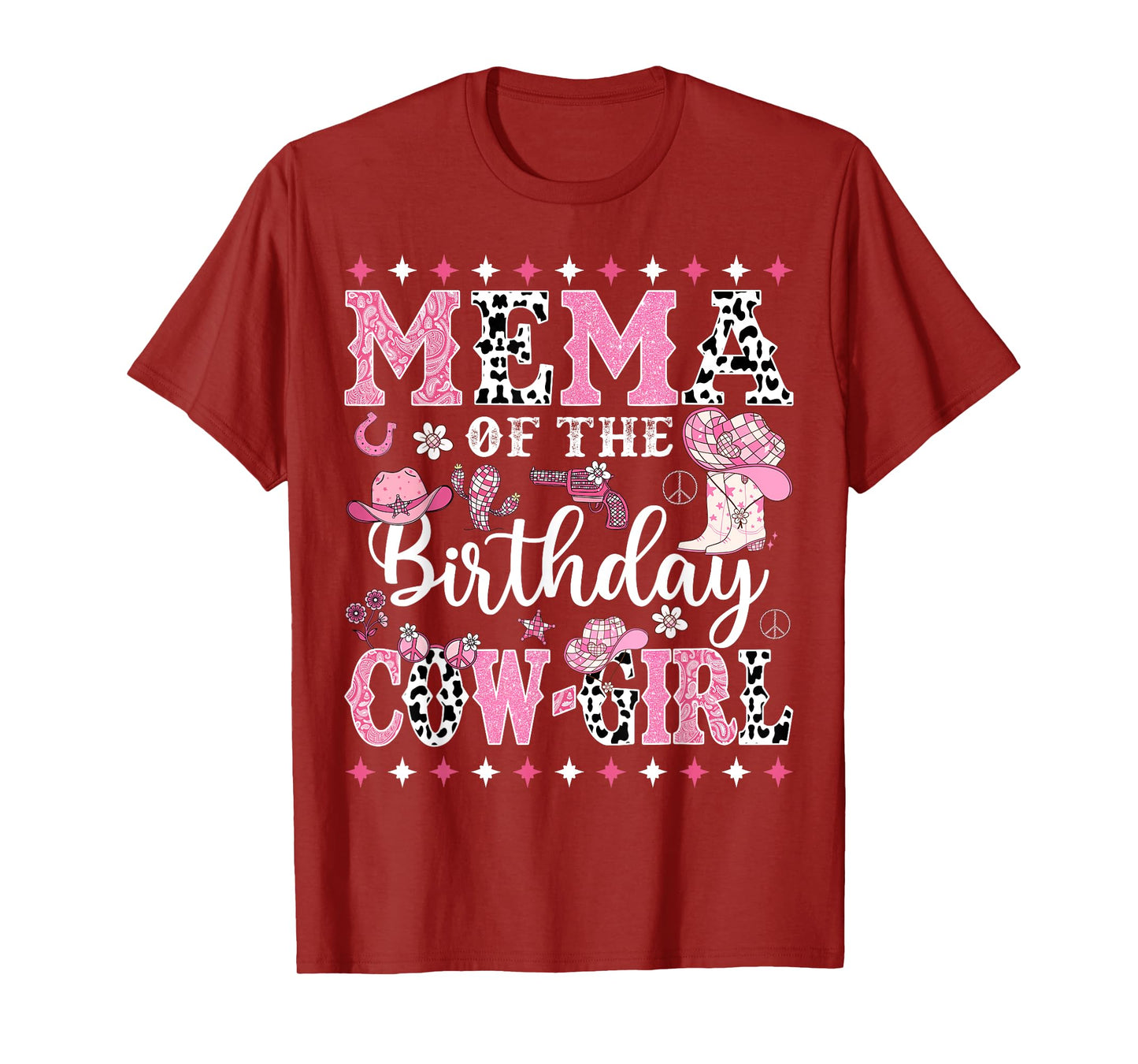 Mema Of The Birthday CowGirl Rodeo CowGirl Birthday T-Shirt