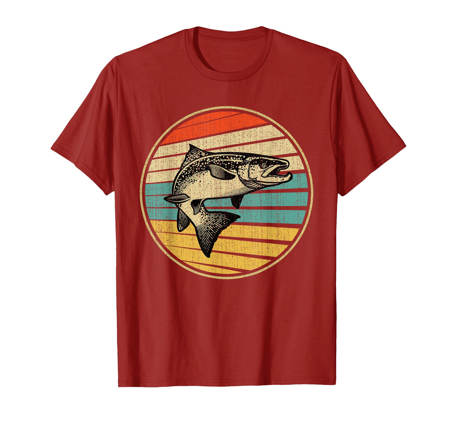 Salmon Fishing Fish Vintage Retro 70s 80s Fisherman Funny T-Shirt
