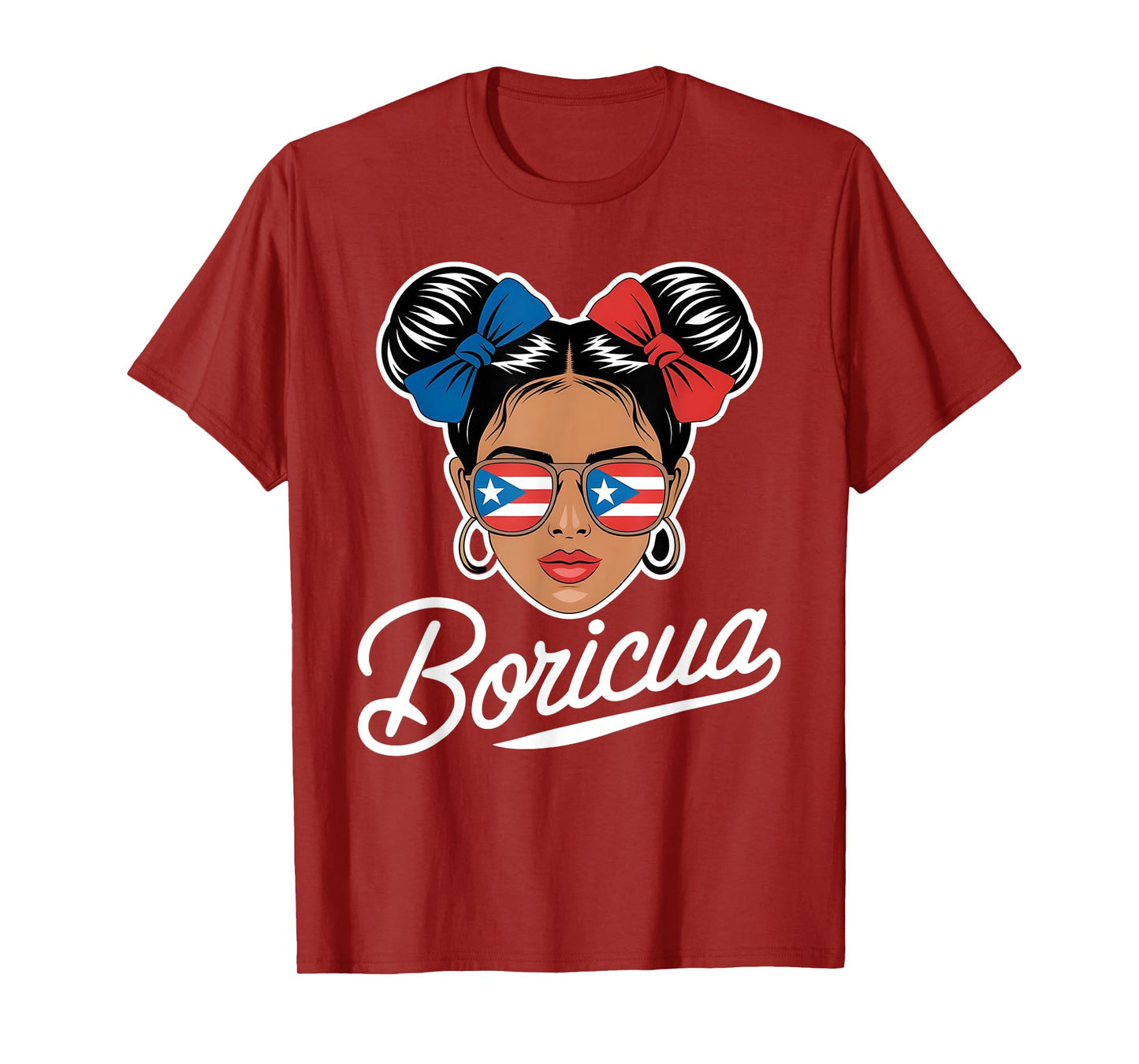 Puerto Rico Hispanic Heritage Messy Bun Puerto Rican Girls T-Shirt