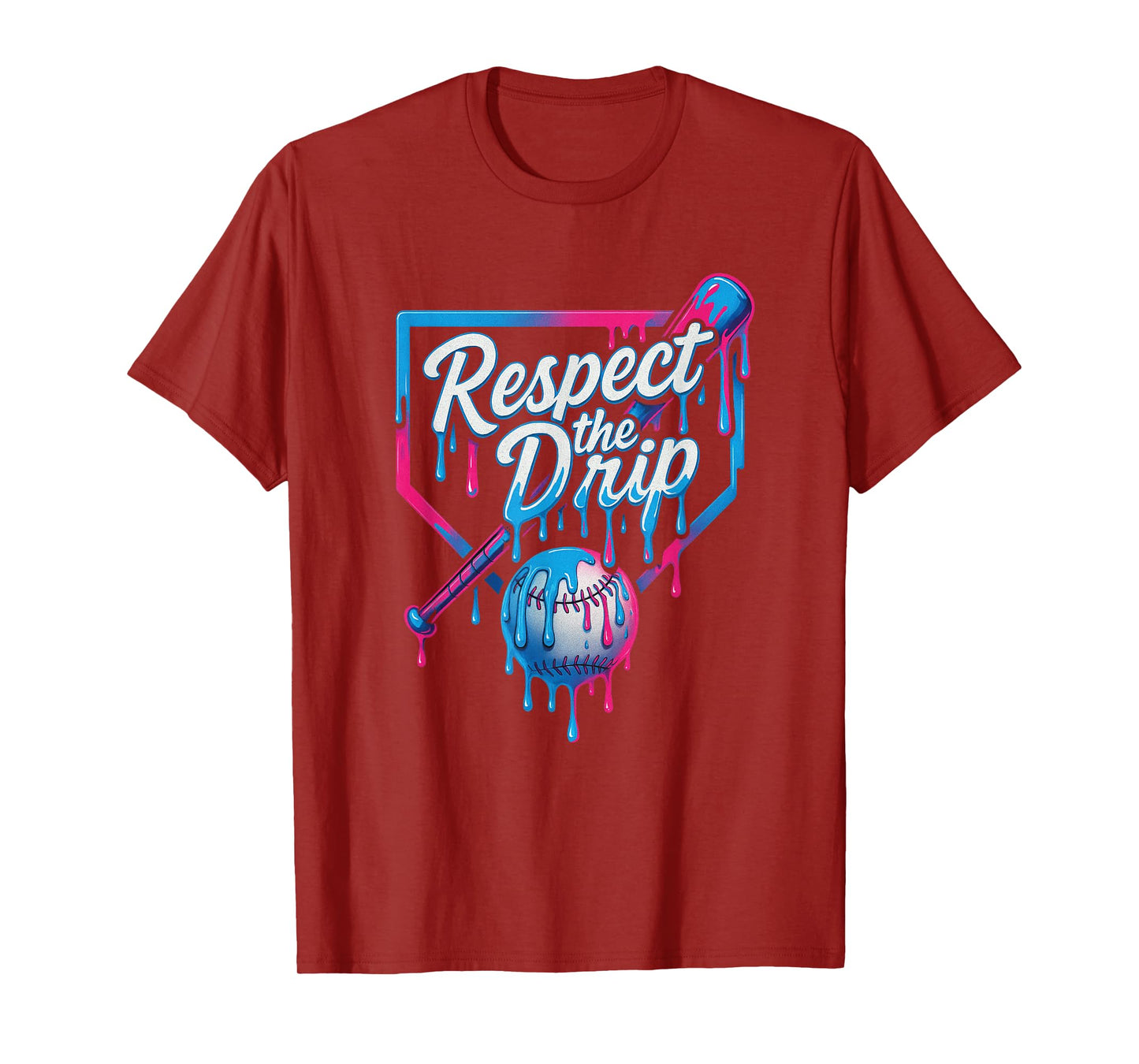 Respect The Drip Baseball Bat Ball Ice Cream Boys Kids T-Shirt