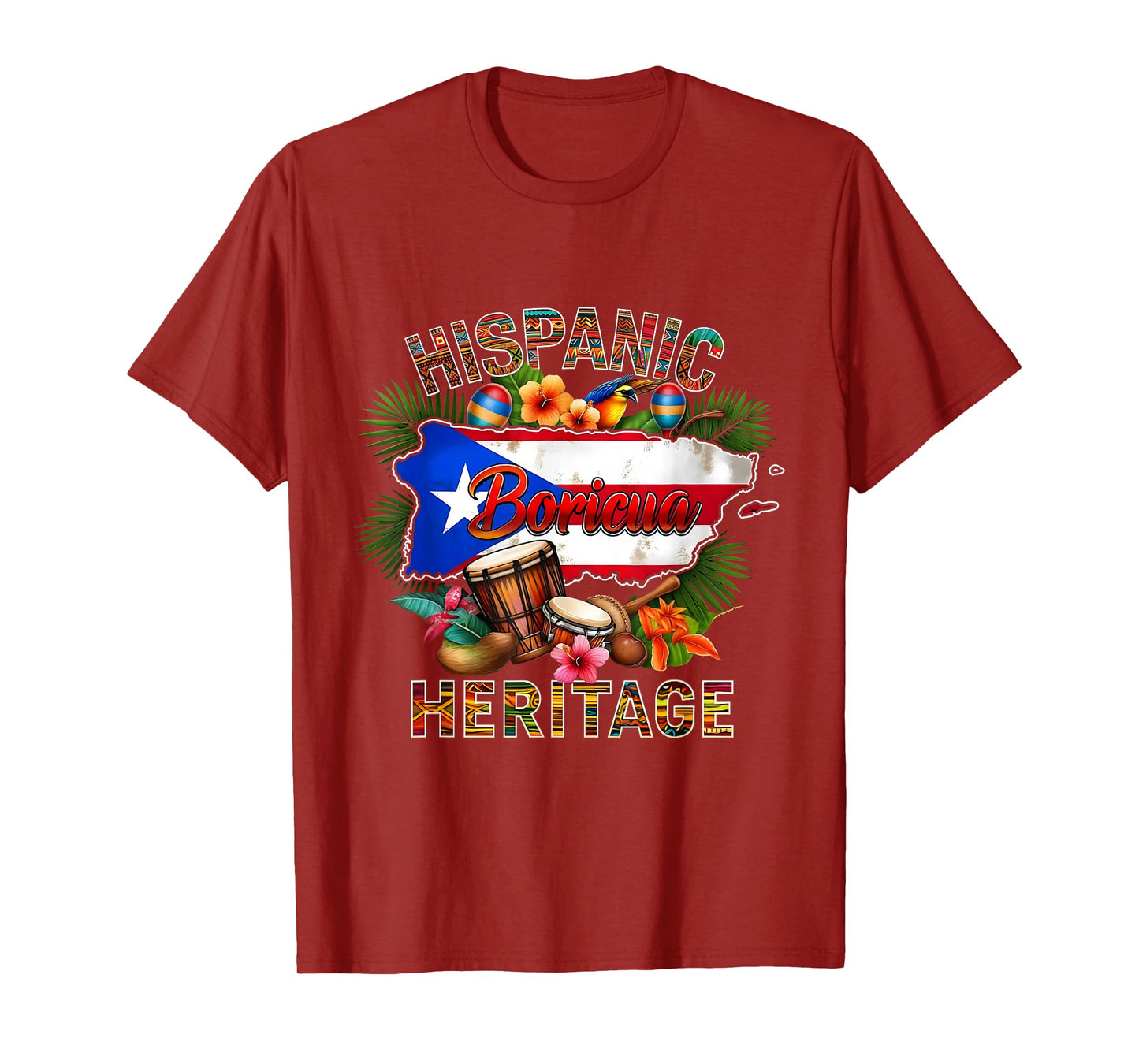 Heritage Puerto Rico Hispanic Boricua Flag Month Tree Roots T-Shirt