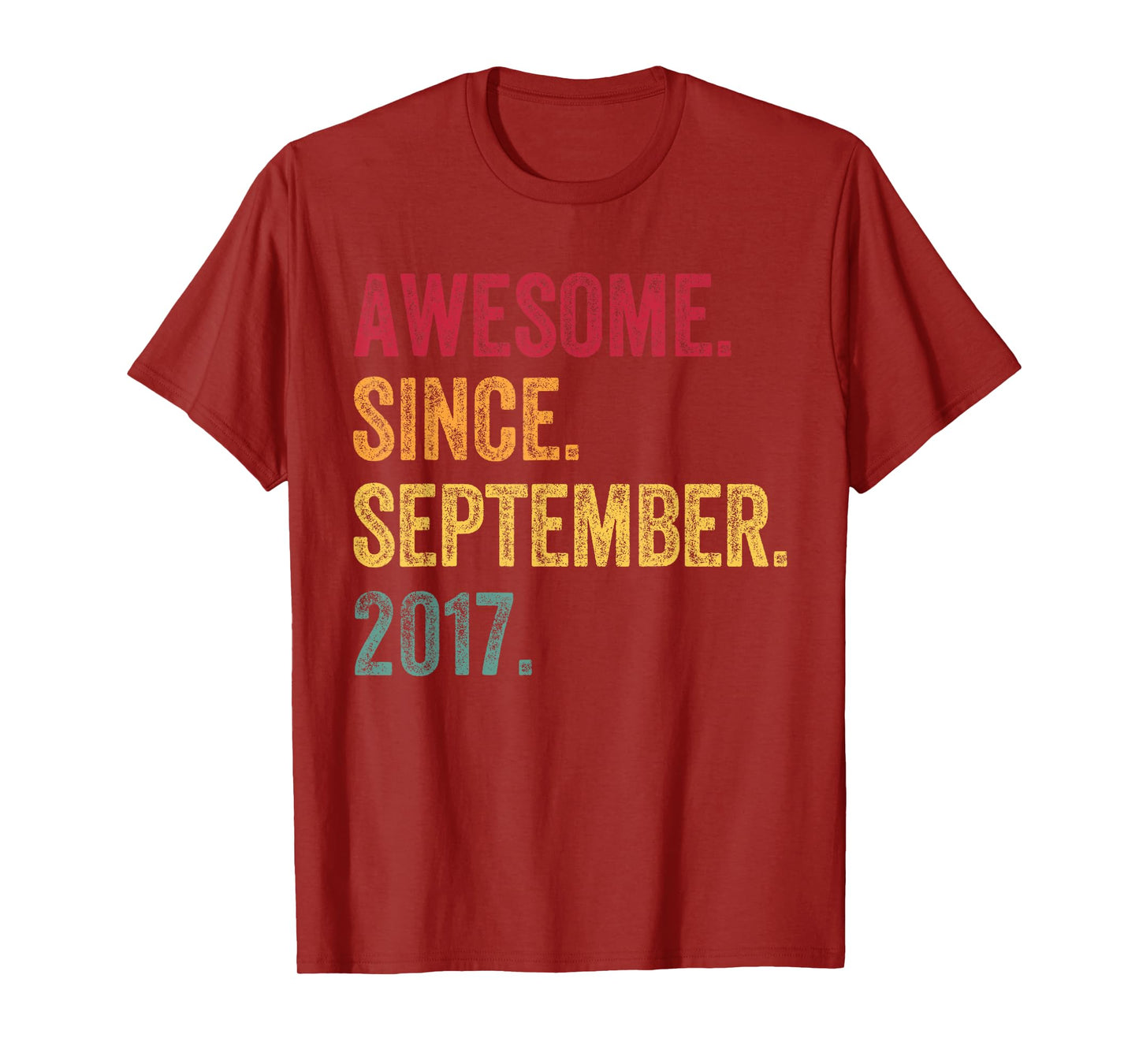 September - Awesome Since 2017-8th Birthday 8 Years Old T-Shirt