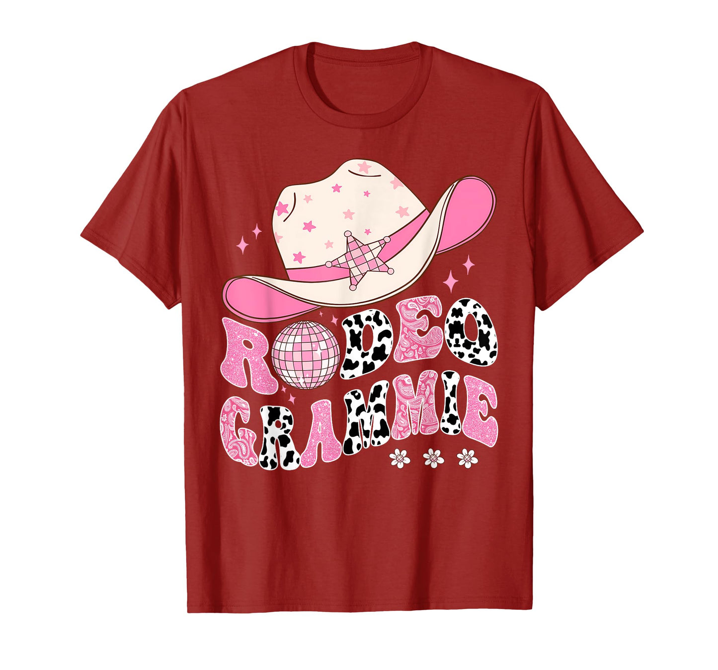 Rodeo Grammie Pink CowGirl 1St Birthday Disco Groovy T-Shirt