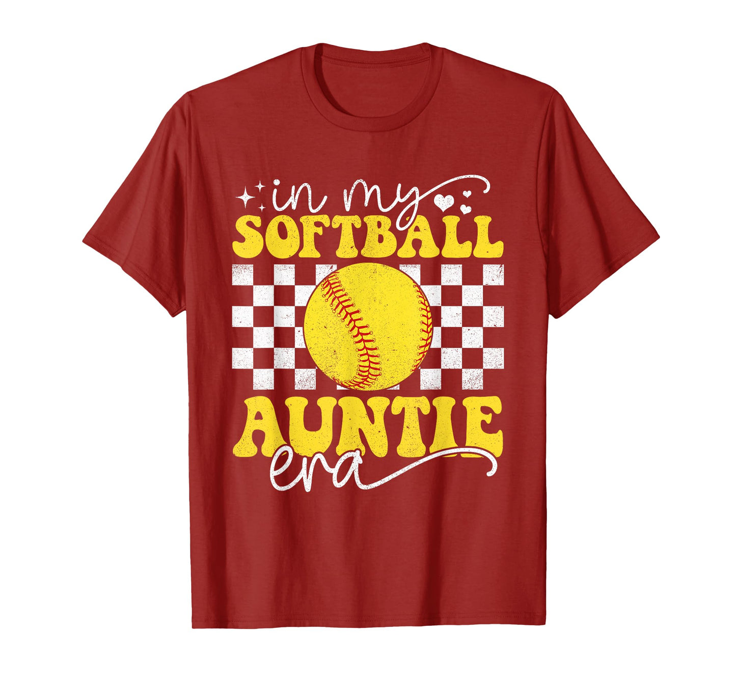 In My Softball Auntie Era Groovy Retro Proud Softball Auntie T-Shirt