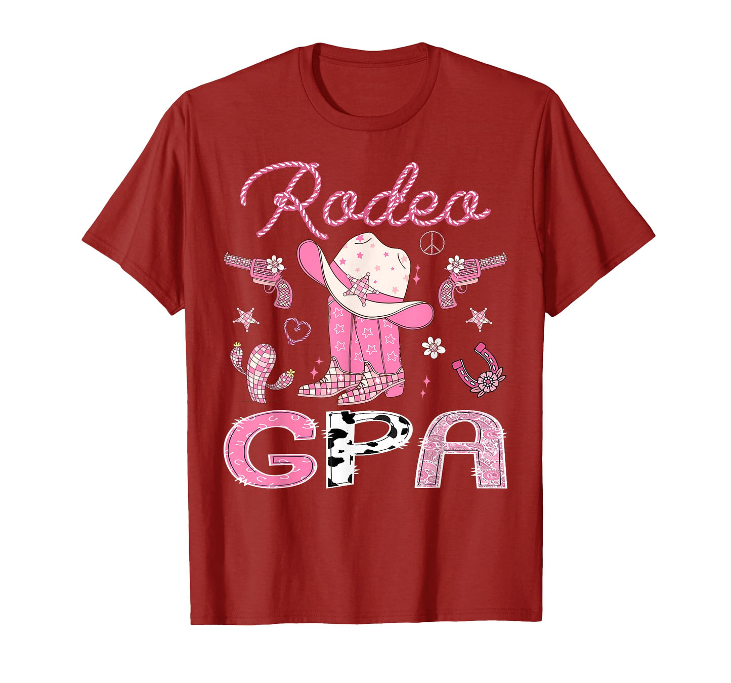 Rodeo GPA 1St Birthday Pink Boots Disco Cowgirl T-Shirt
