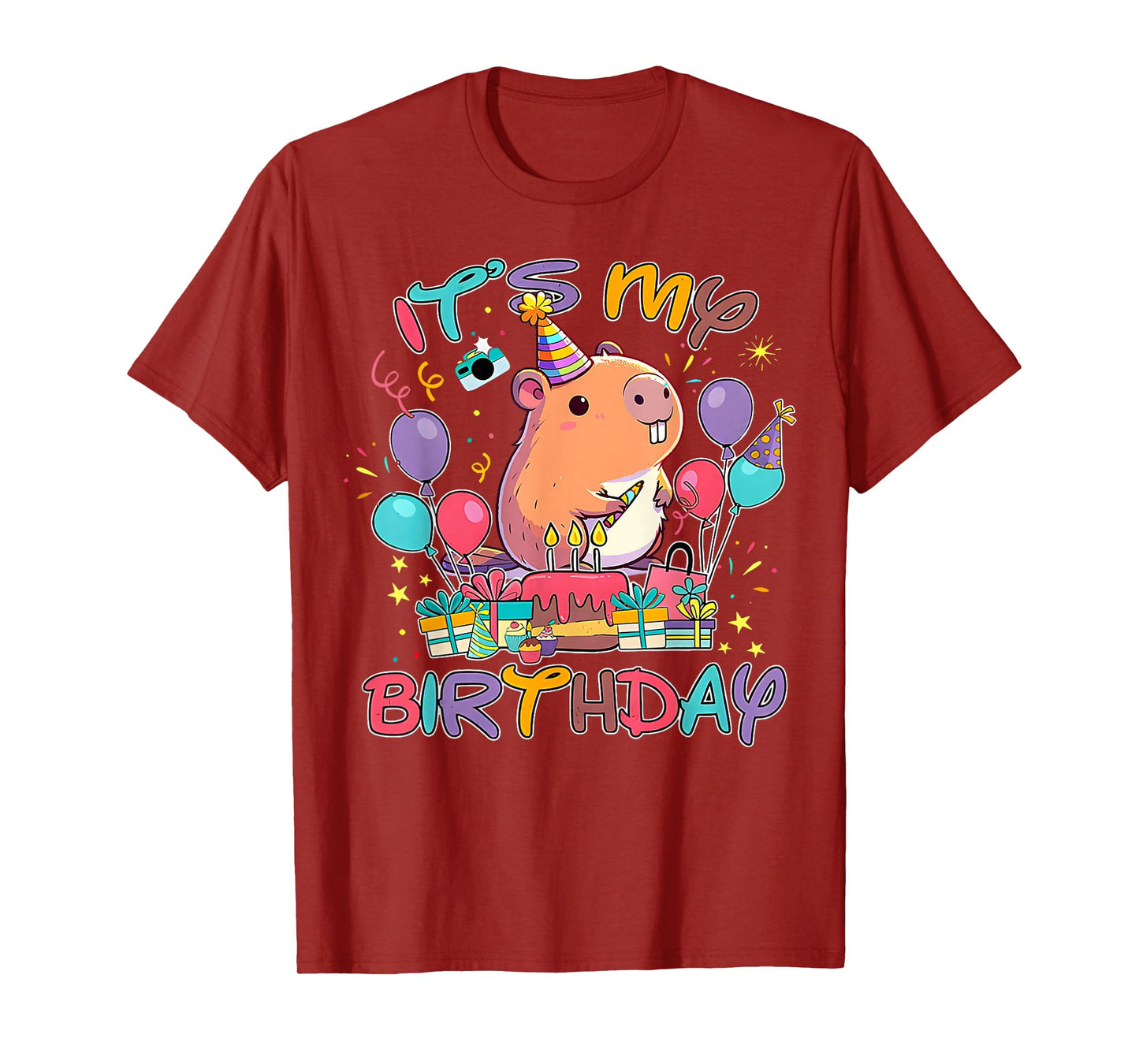 It's My Birthday Capybara Lovers Birthday Party Boys Girls T-Shirt
