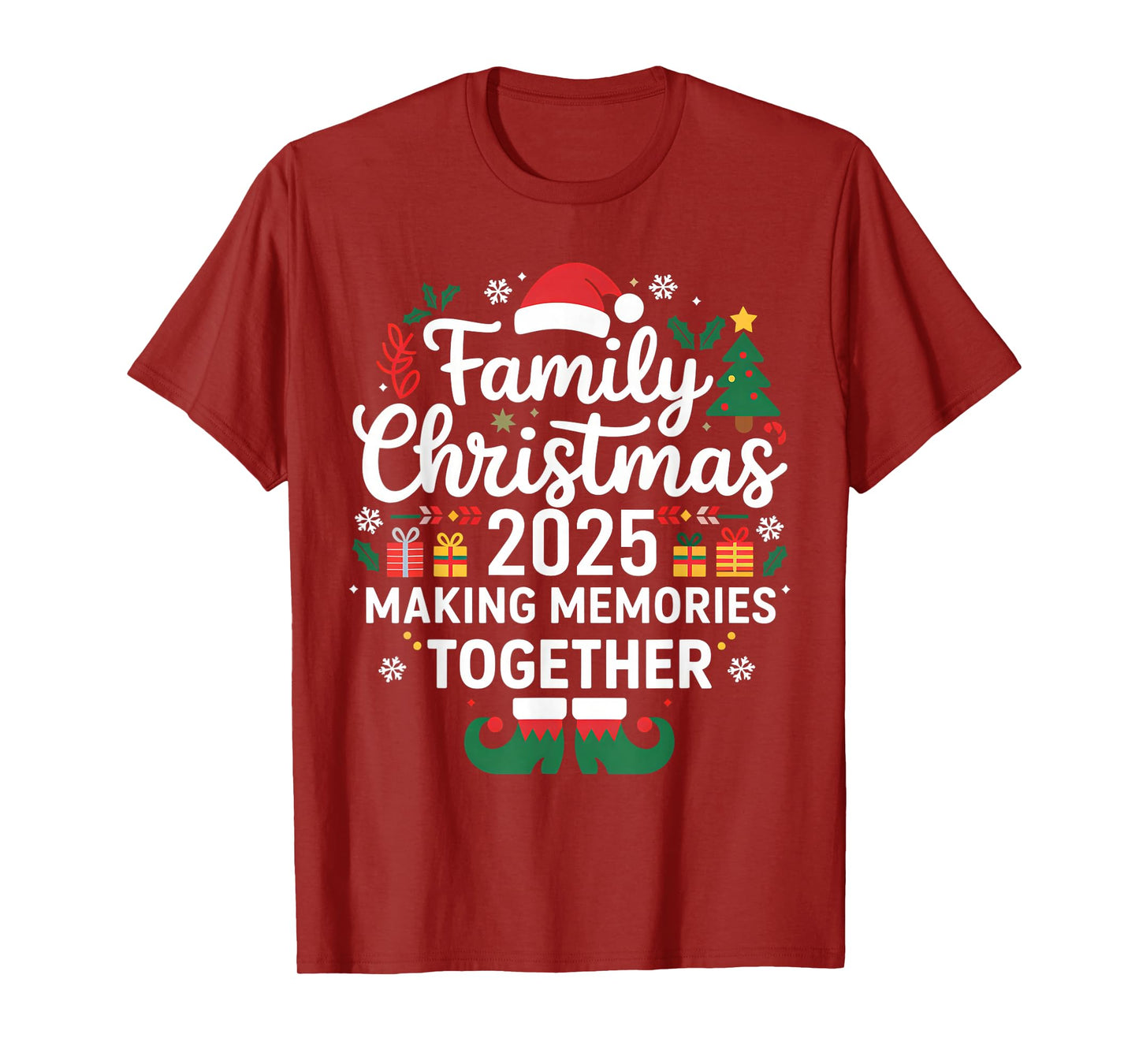 Family Christmas 2025 Matching Pajamas Santa Elf Squad Group T-Shirt
