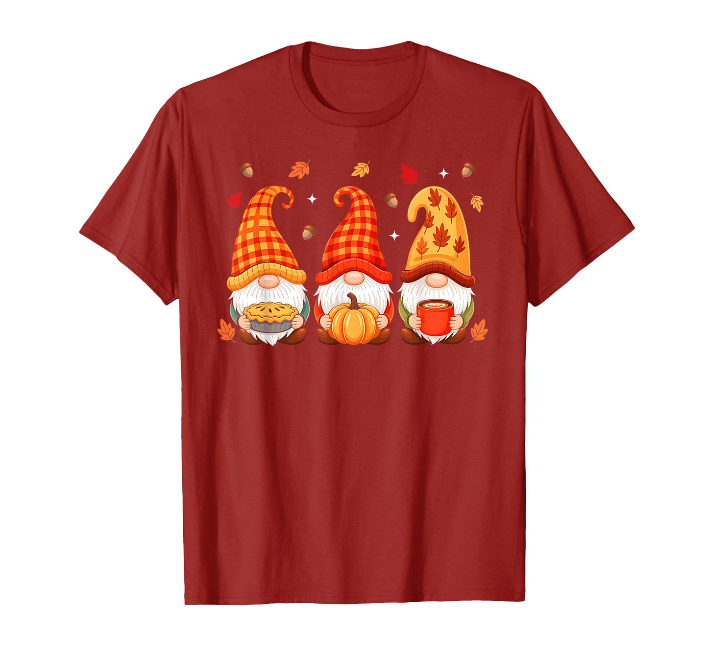 Thanksgiving Gnomes Coffee Latte Fall Autumn Pumpkin Season T-Shirt