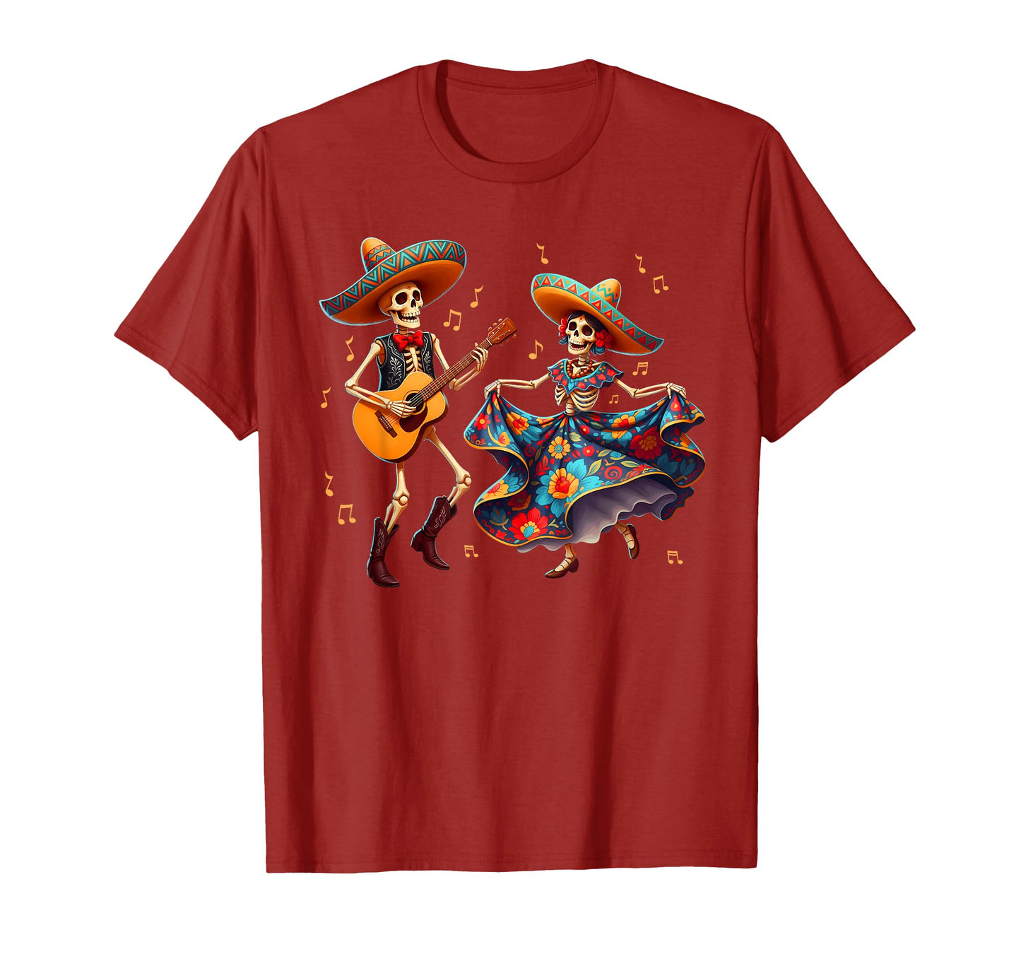 Dia De Los Muertos Dancing Skeletons Guitar Day of The Dead T-Shirt