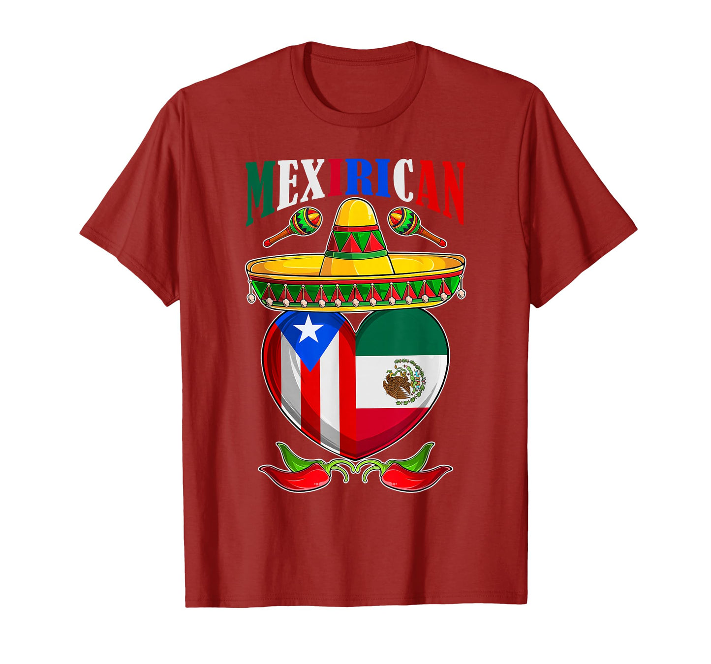 Mexirican Half Mexican Puerto Rican Hispanic Heritage Month T-Shirt