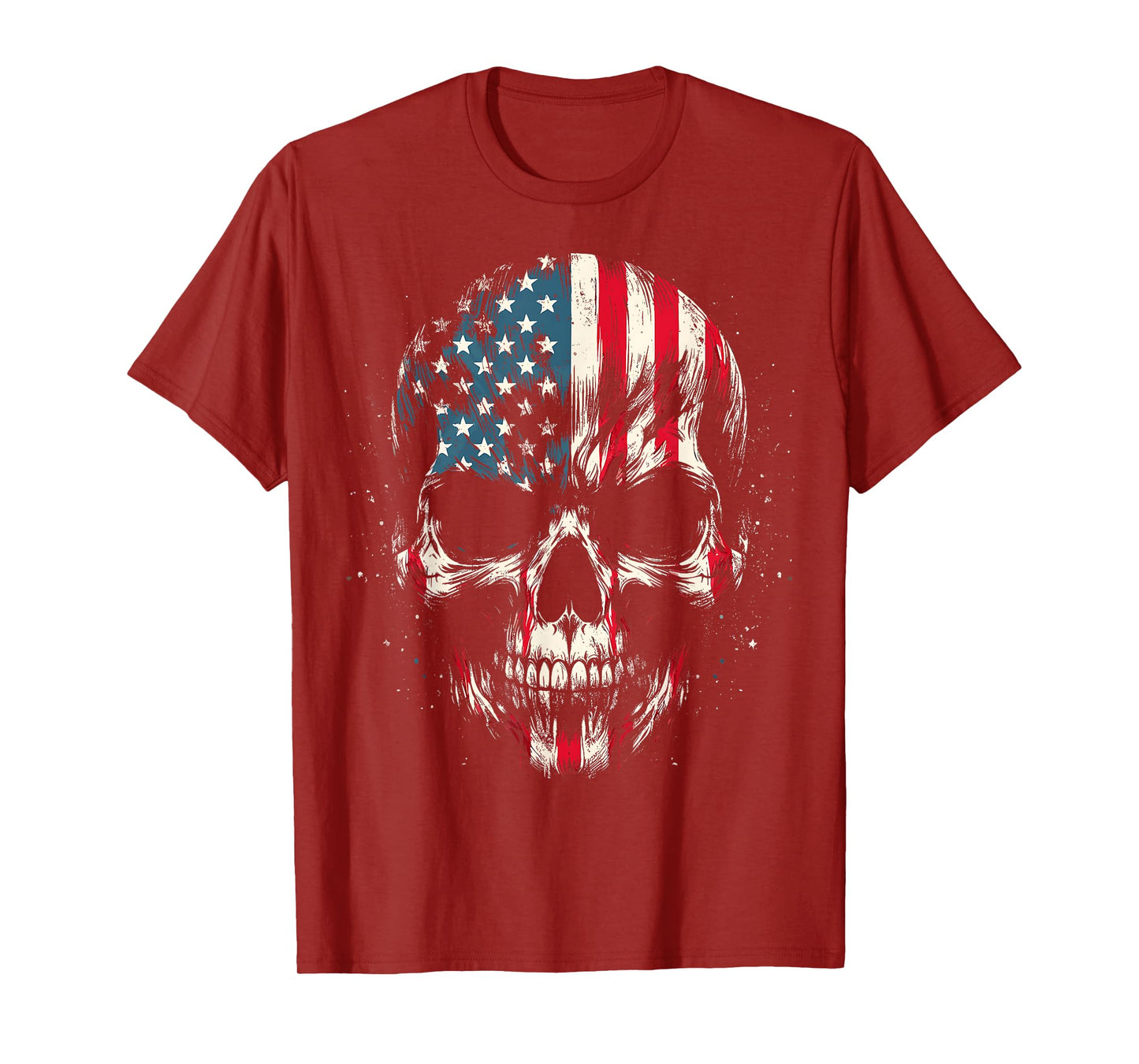American Flag Skull Skeleton 4th Of July Patriotic Men Women T-Shirt