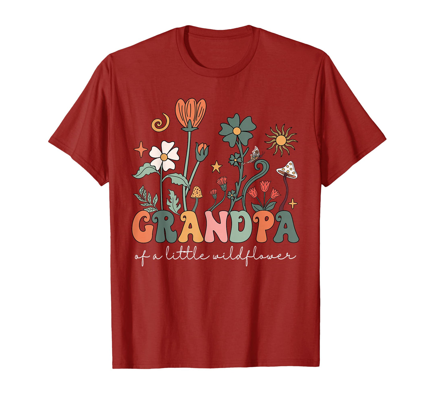 Grandpa Of A Little Wildflower Girls Women Family Matching T-Shirt