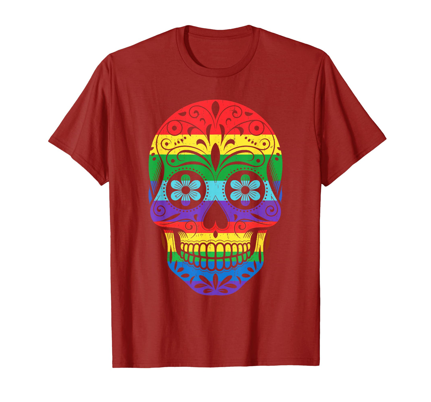 LGBT Rainbow Flag Skull Design Pride Month Ally LGBT Support T-Shirt