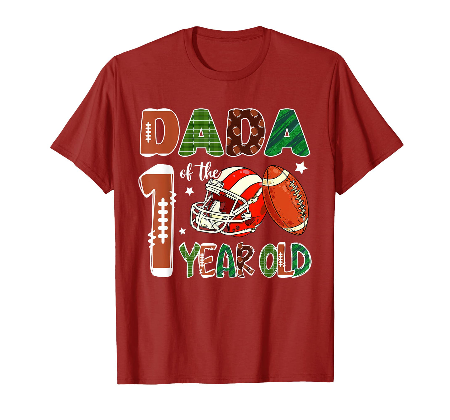 Dada Of The 1 Year Old Football Themed 1st Birthday Party T-Shirt