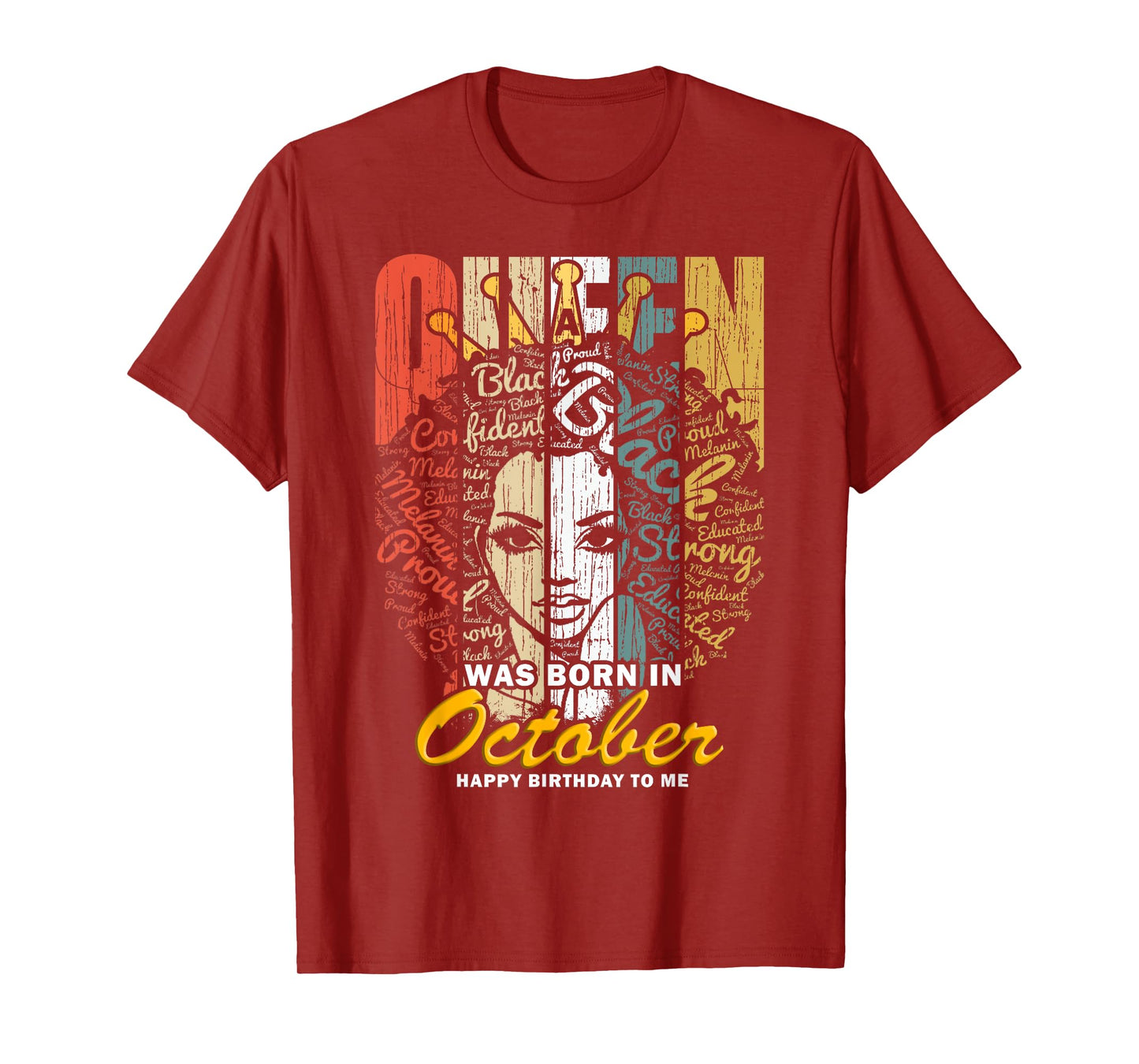 October Birthday Shirts for Women - Black African Queen T-Shirt