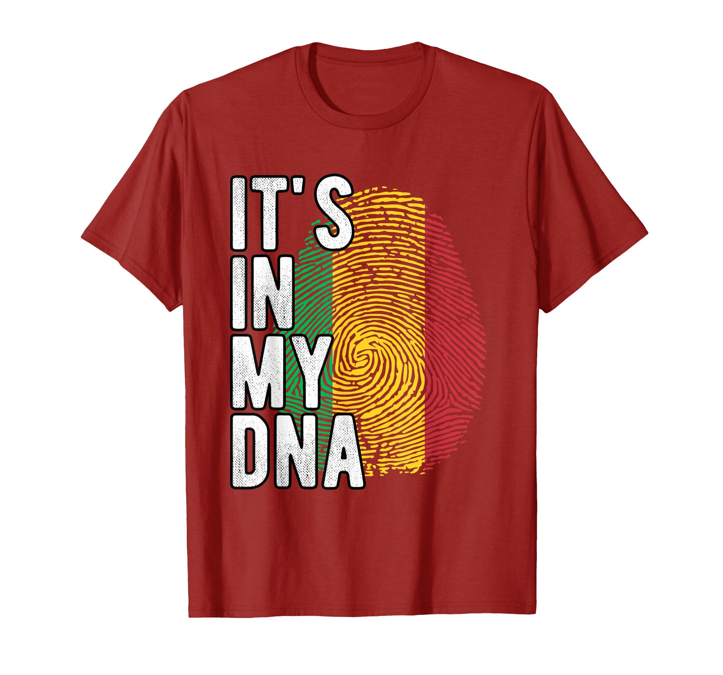 Funny it's in my DNA Mali flag Fingerprint T-Shirt