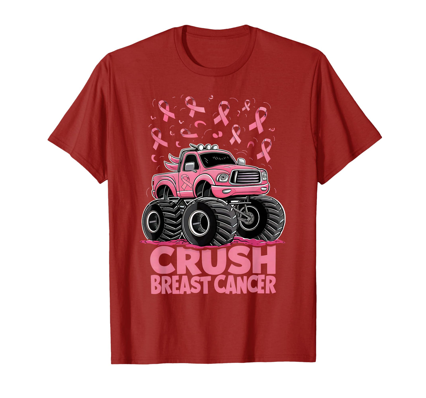 Kids Boys Pink Ribbon Breast Cancer Awareness Crush Cancer T-Shirt