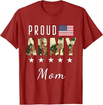 Proud Military Camouflage Proud Army Mom Mother Gift T-Shirt