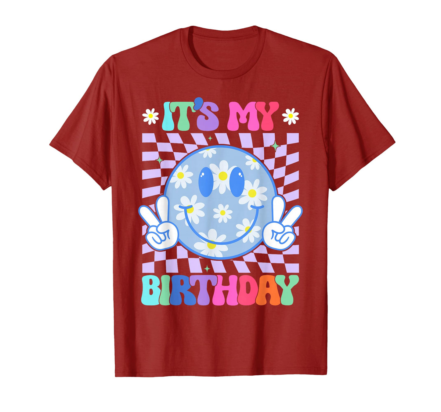 It's My Birthday Women Teens Girls Kid Bday Flower Groovy T-Shirt