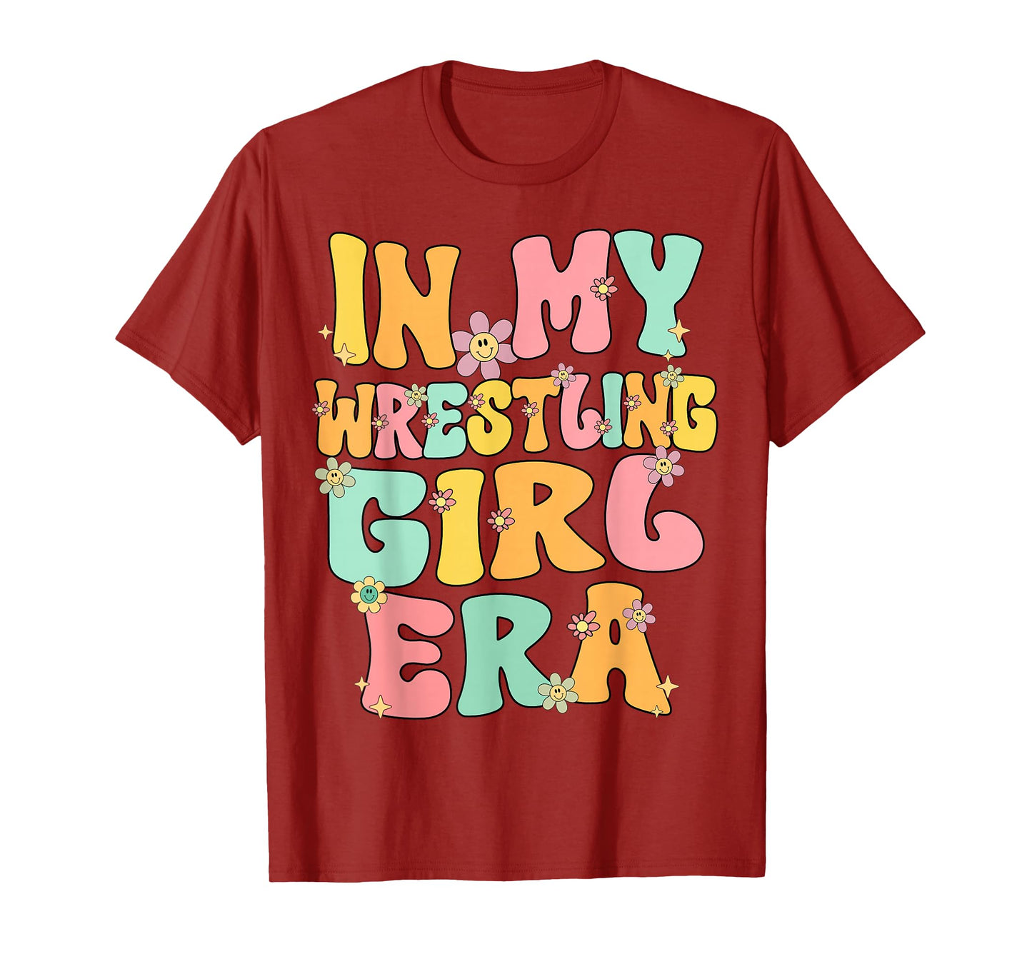 Cute In My Wrestling Girl Era Groovy Wrestling Girl Wrestler T-Shirt