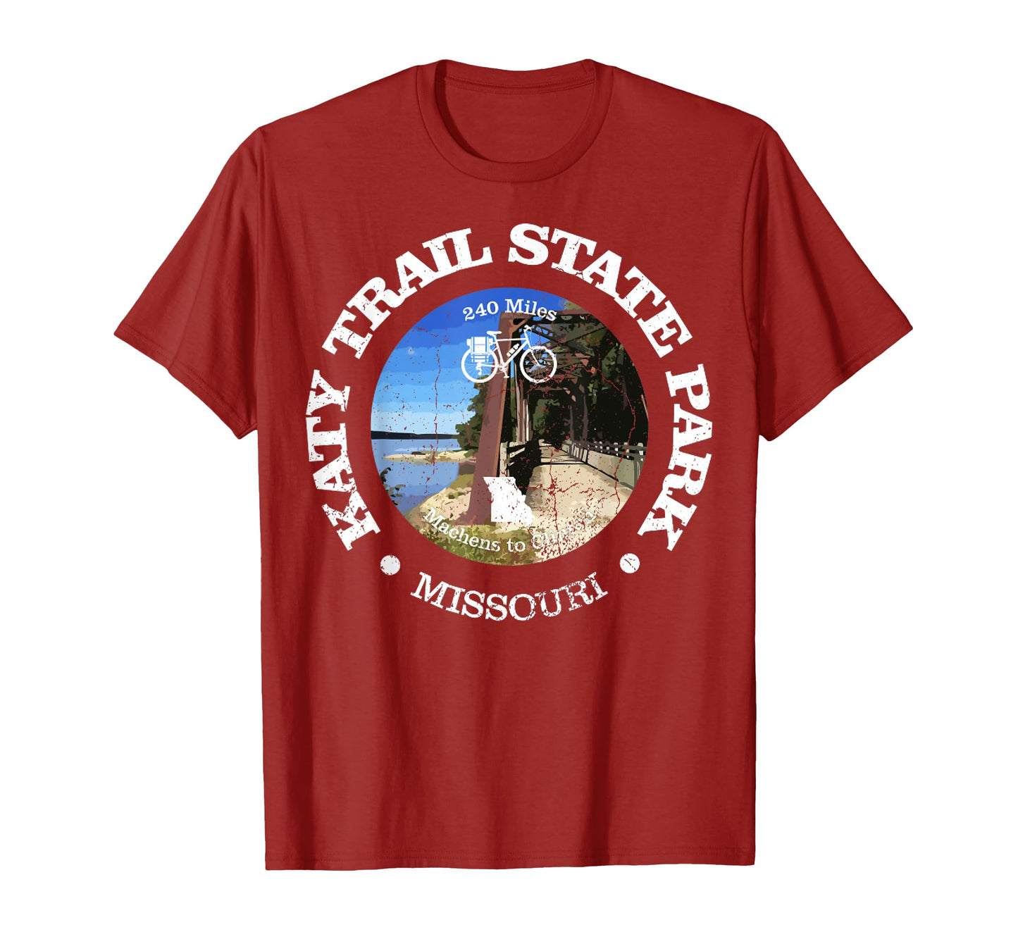 Vintage The Katy Trail State Park USA Missouri Retro Cycling T-Shirt