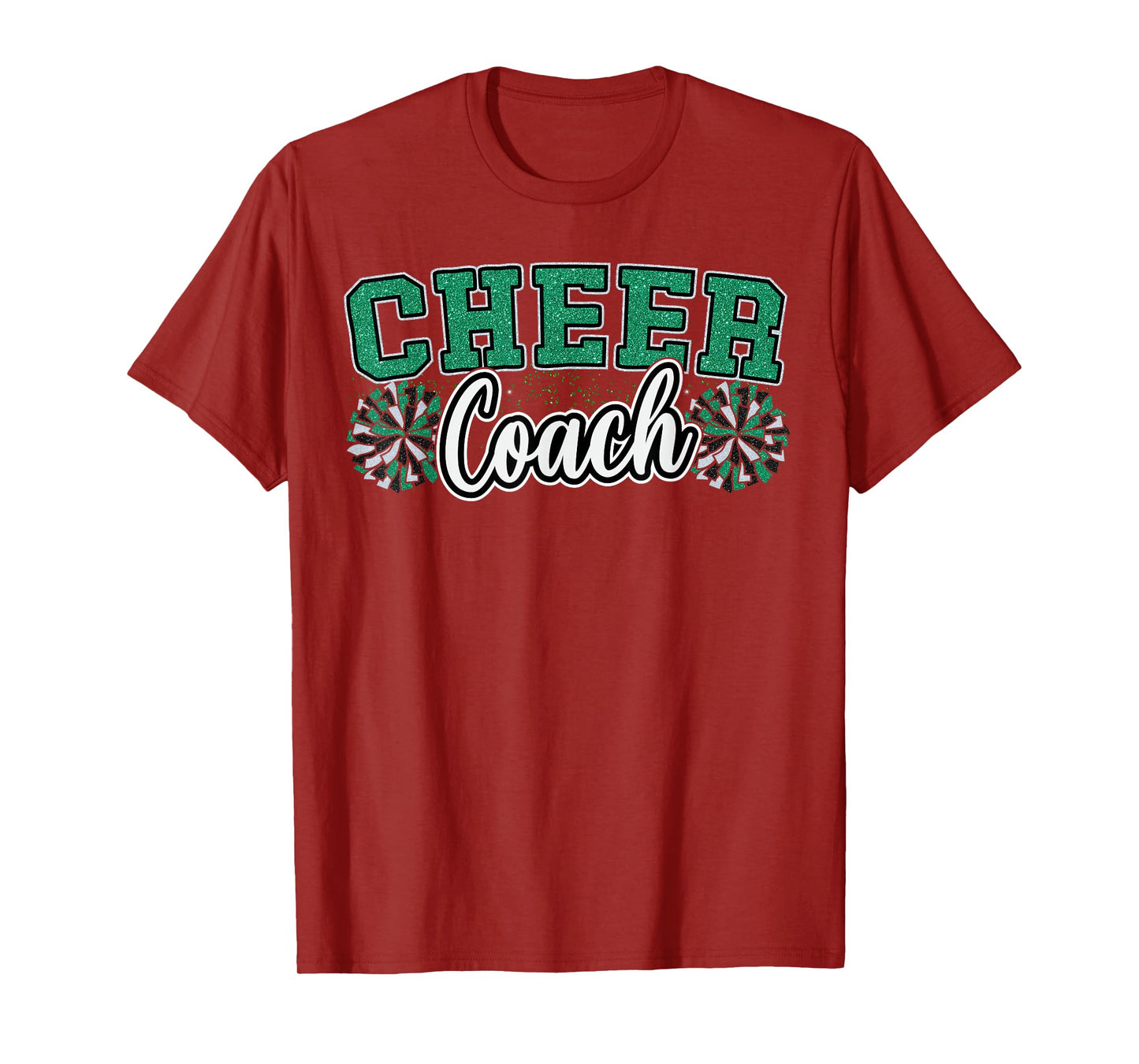Loud Proud Cheer Coach Pom Poms Green Cheerleader Women T-Shirt