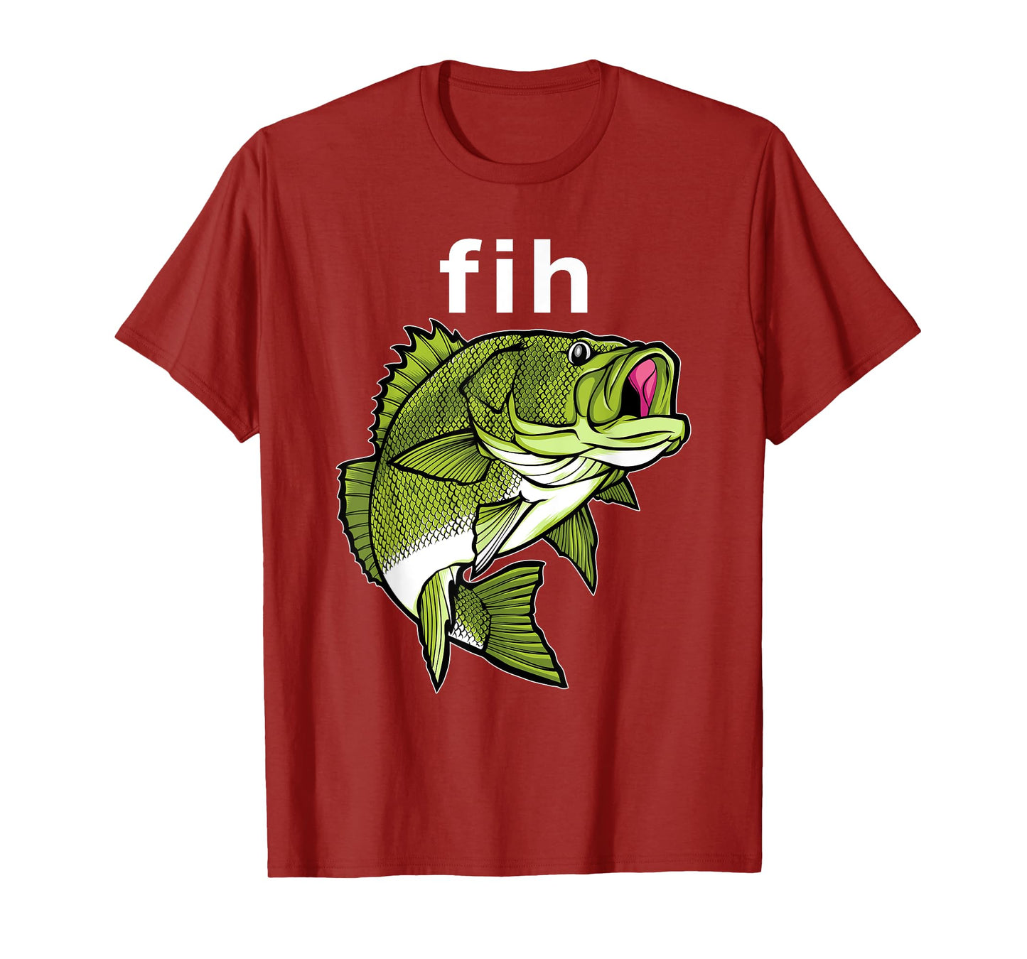 "Fih" Funny Misspelling Fish Meme, Simple Humor T-Shirt