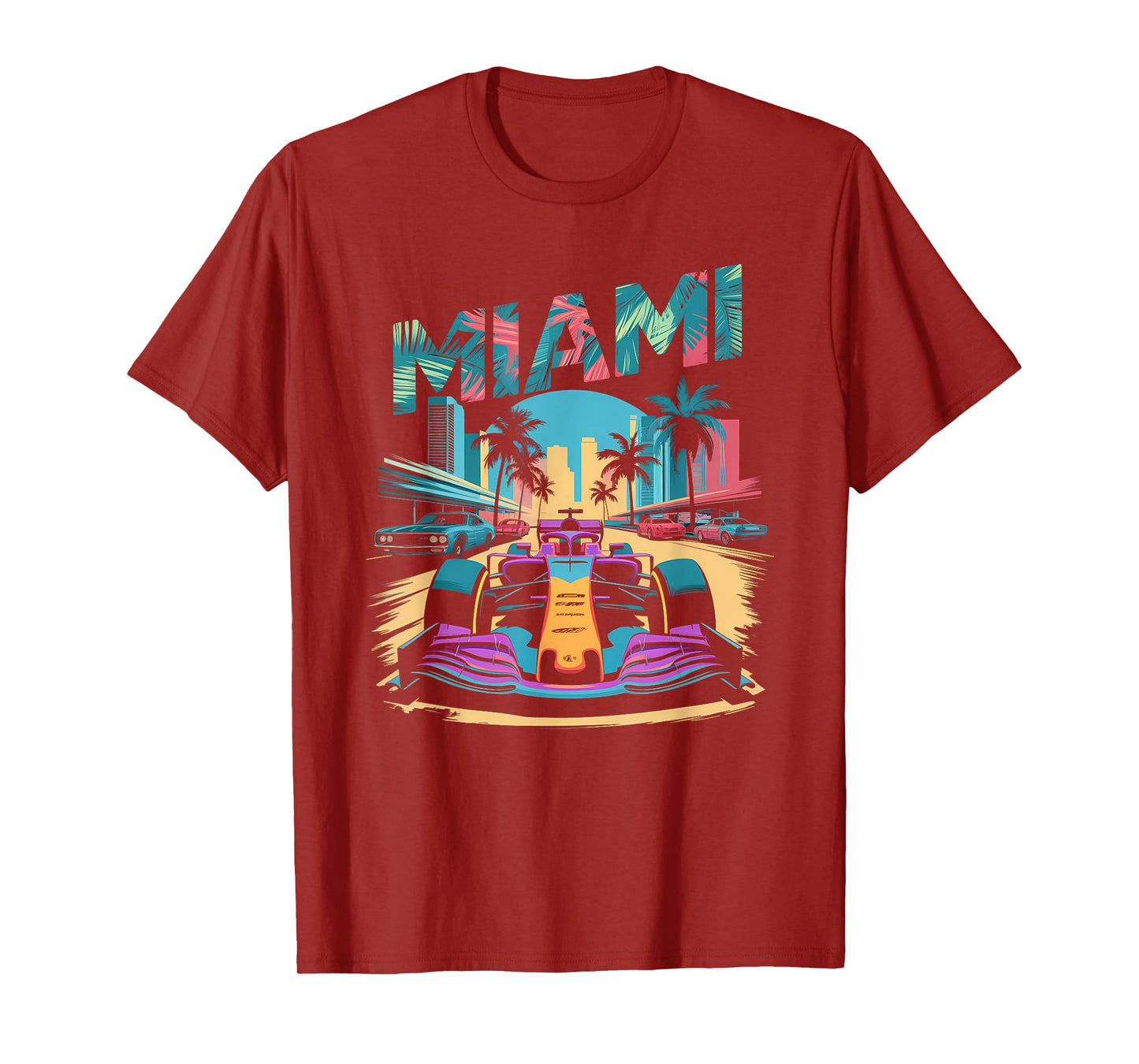 Miami Racing Gifts Men Women Race Car Racer Driver T-Shirt