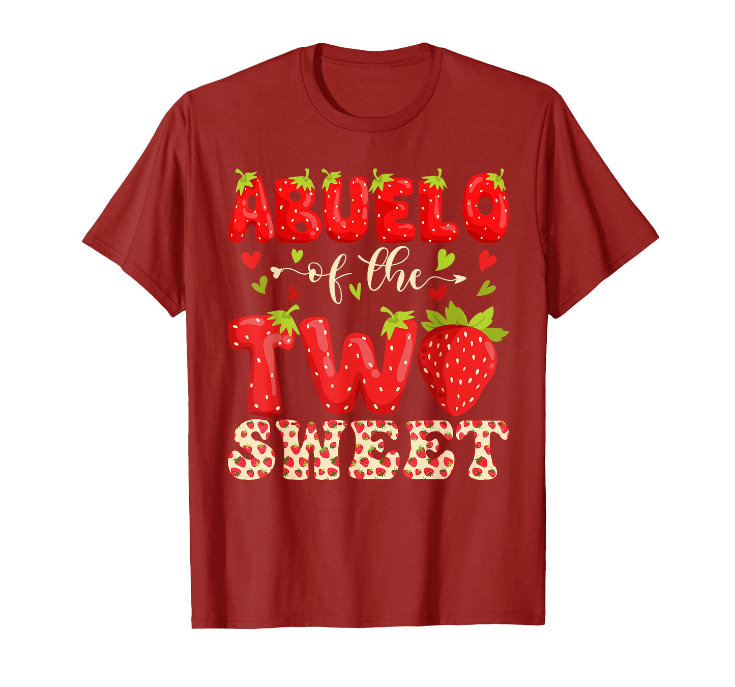 ABUELO Of The Two Sweet Second Birthday Girl Strawberry T-Shirt
