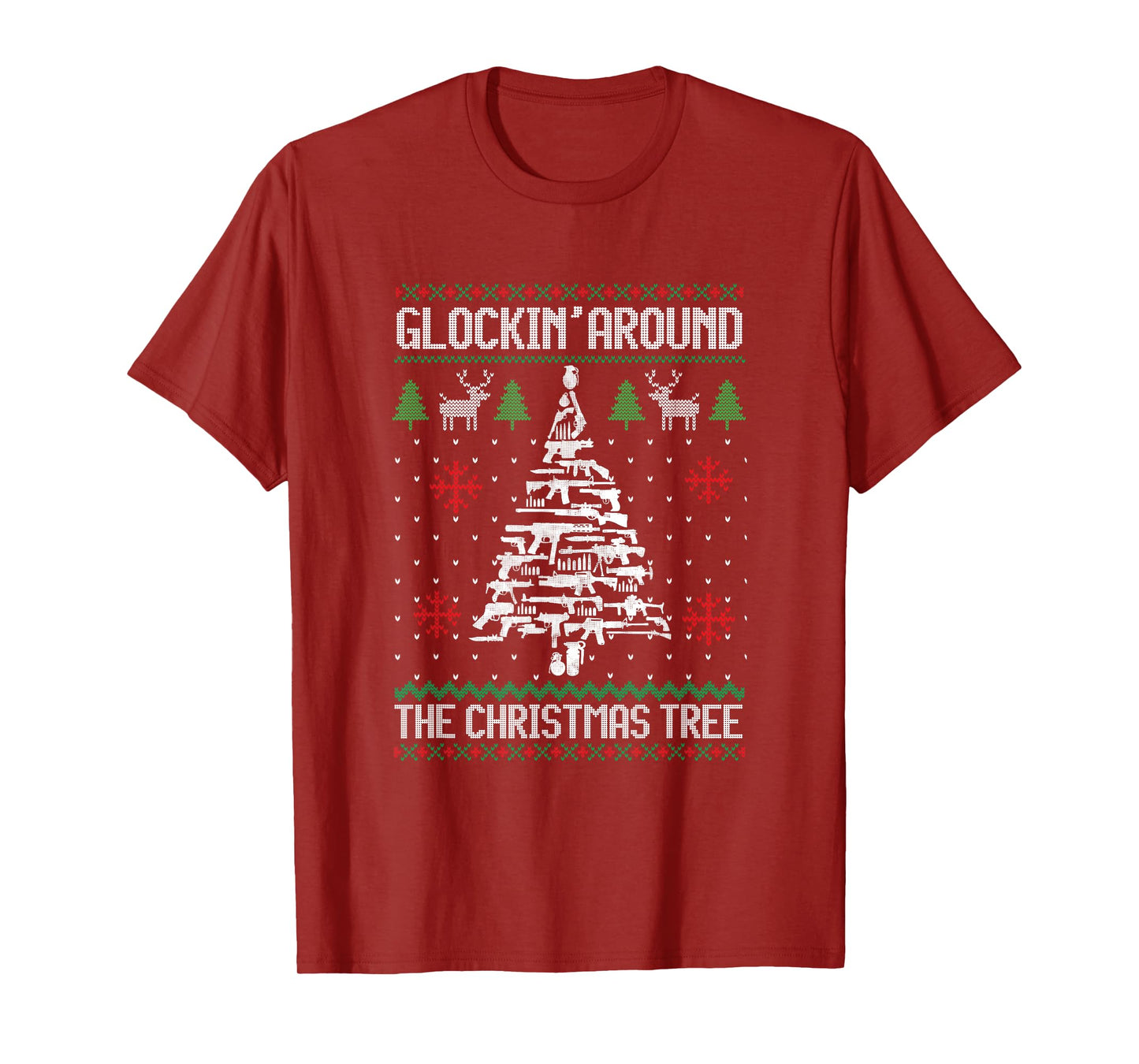 Funny Guns Ugly Christmas Sweaters for Gun Lovers Men Women T-Shirt