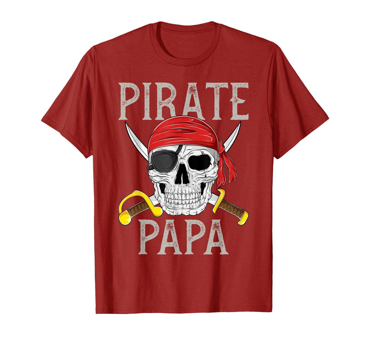 Pirate Papa Jolly Roger Flag Skull Family Pirates T-Shirt