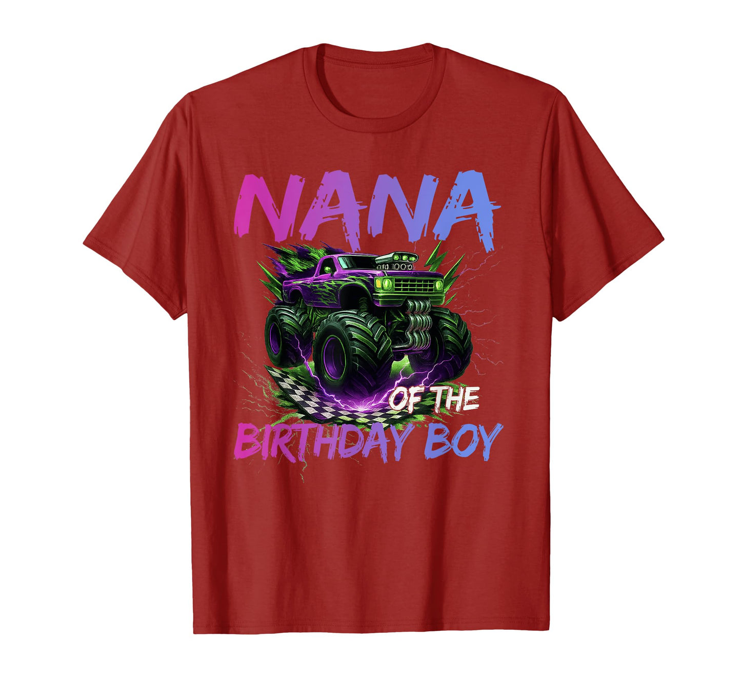 Nana of The Birthday Boy Monster Truck Birthday T-Shirt
