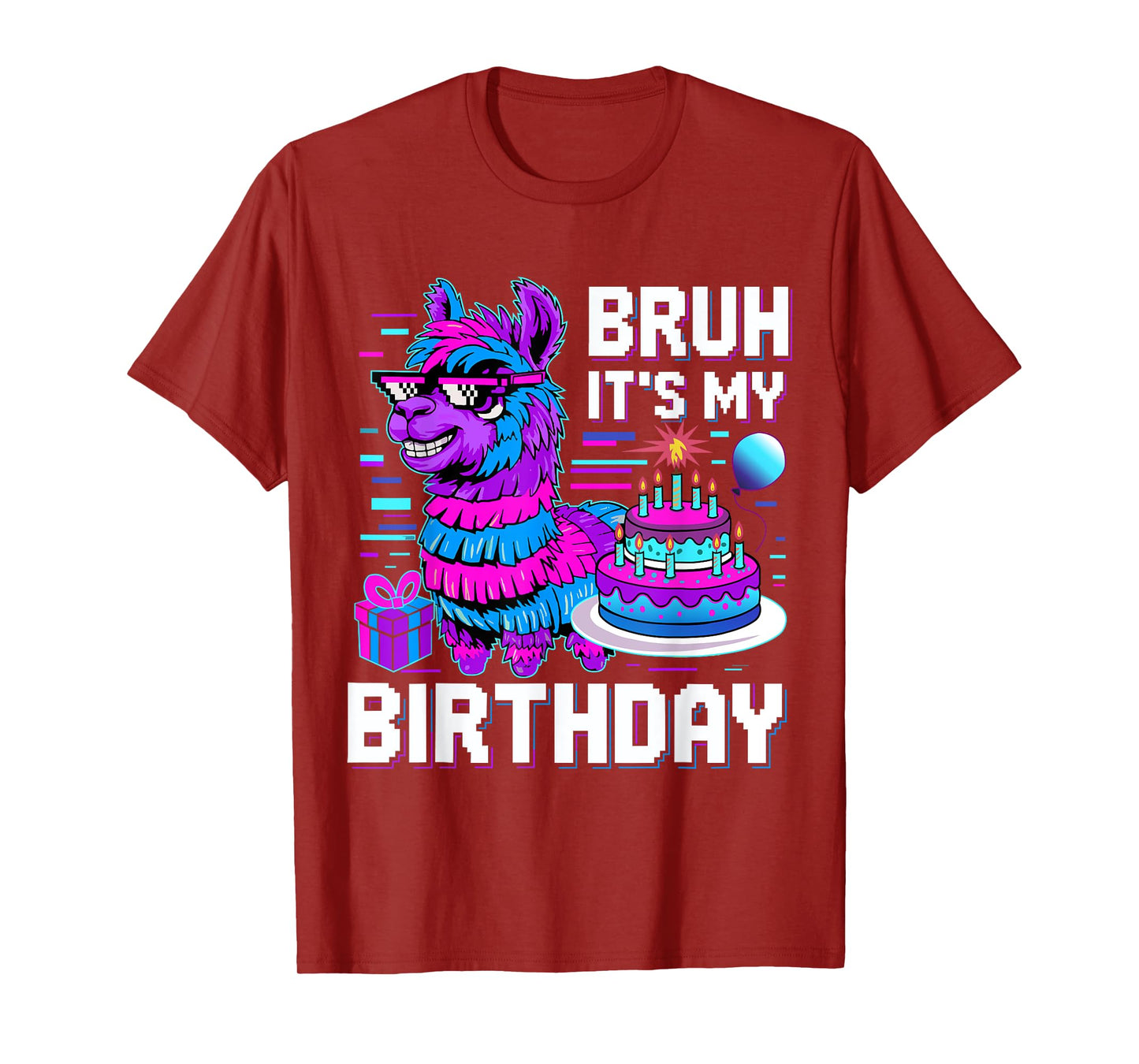 Bruh Its My Birthday Llama Pinata Boy Girl Family Party Bday T-Shirt