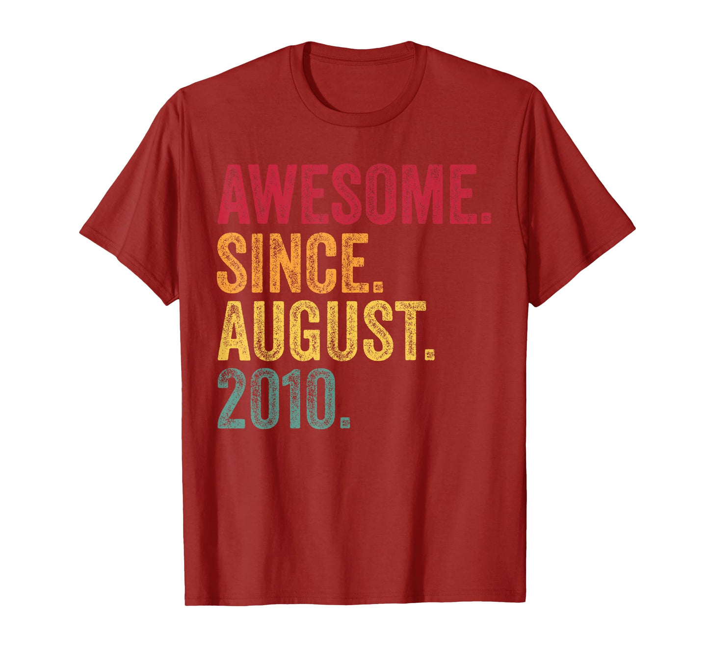 Born In August 2010 16th Birthday Gift 16 Years Old Retro T-Shirt