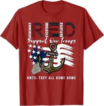RED Friday Deployment Gifts For Women Men Kids Wife Husband T-Shirt