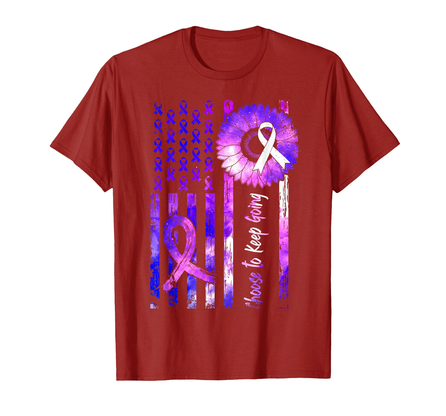 Choose to Keep Going Suicide Prevention Awareness USA Flag T-Shirt