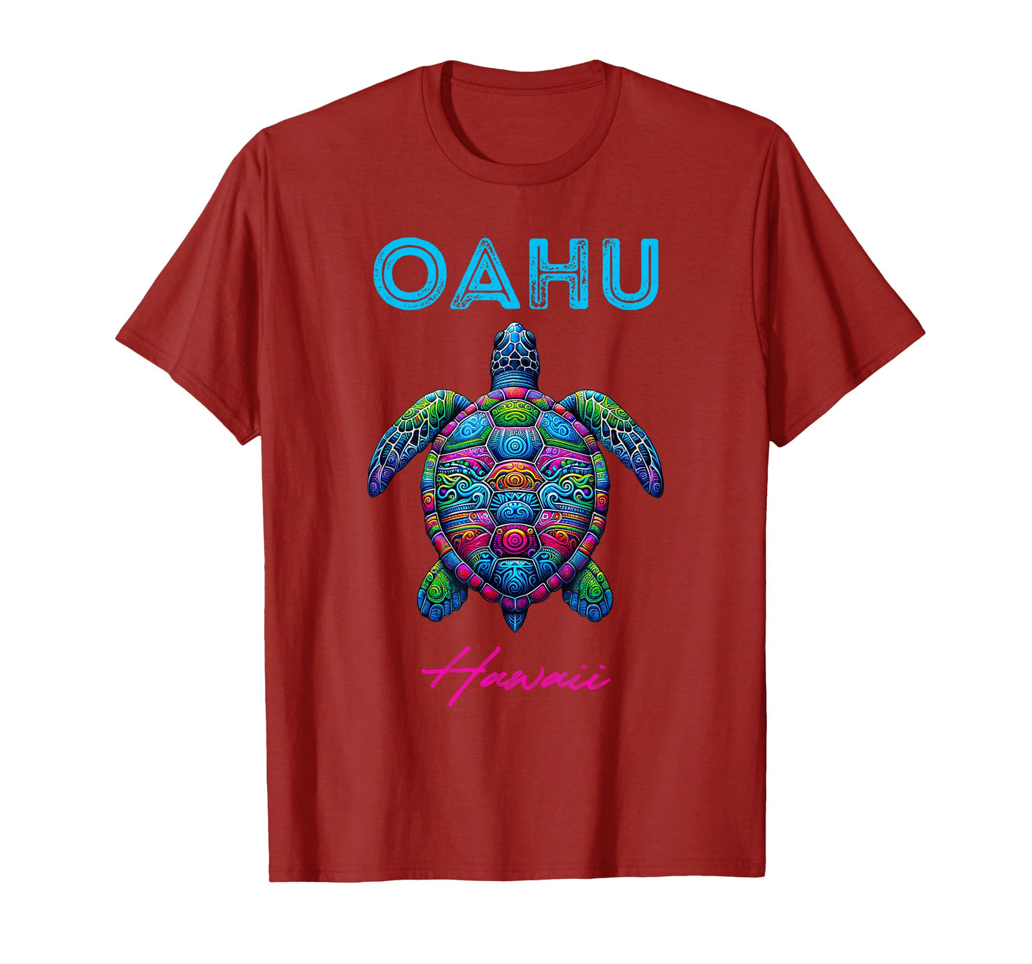 Oahu Hawaii Tribal Beach Sea Turtle T-Shirt