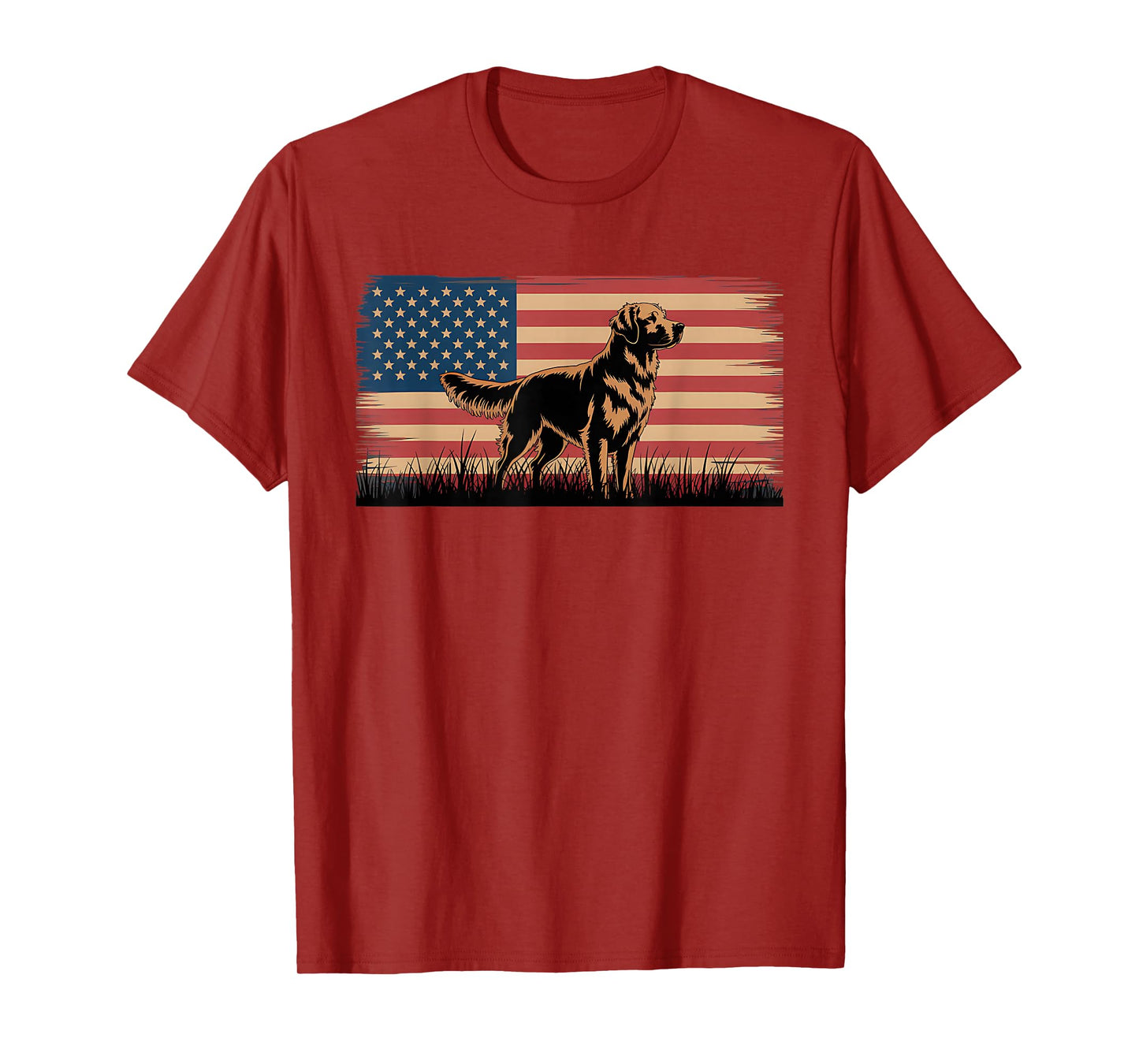 Patriotic Golden Retriever Tee | American Flag Dog Gifts T-Shirt
