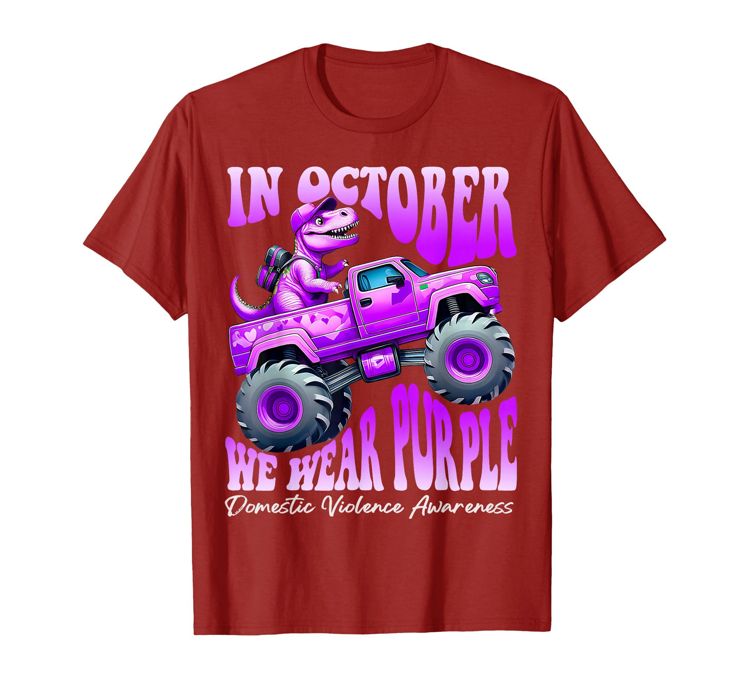 Domestic Violence Monster Truck Toddler Boy We Wear Purple T-Shirt