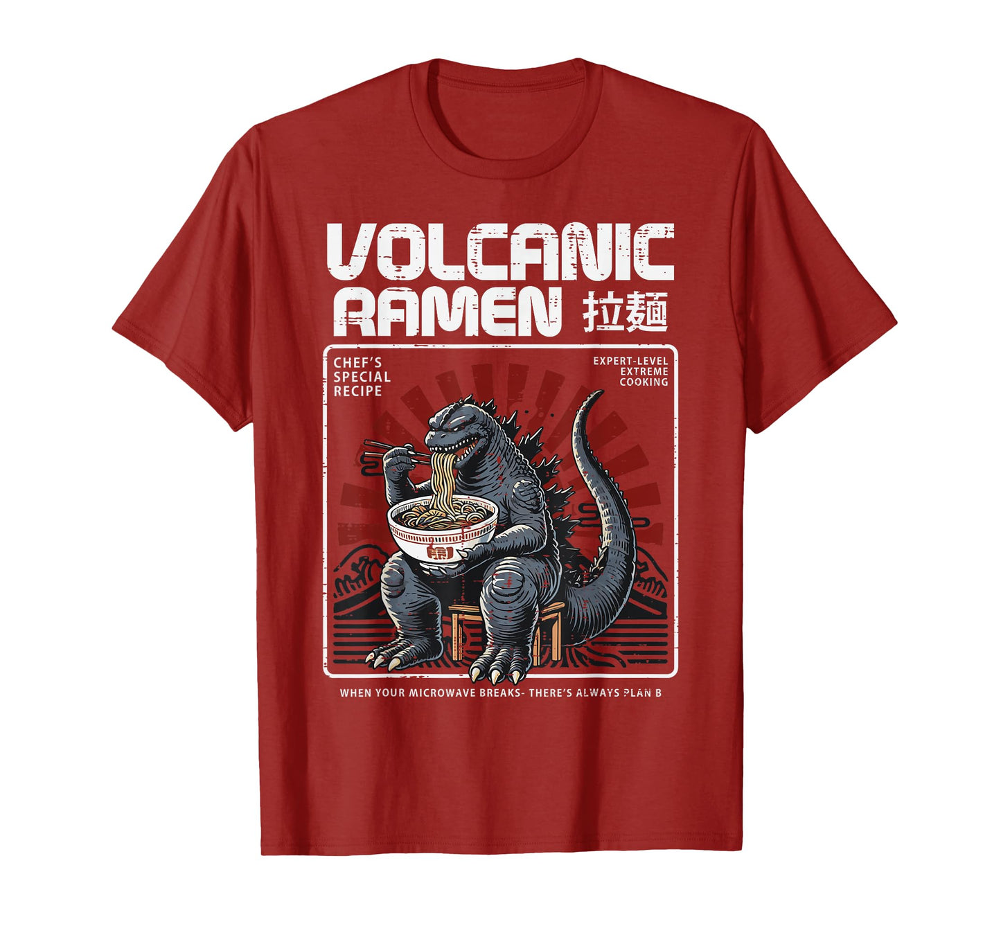 Japanese Volcanic Ramen Monster Kaiju Art Men Women Kids T-Shirt