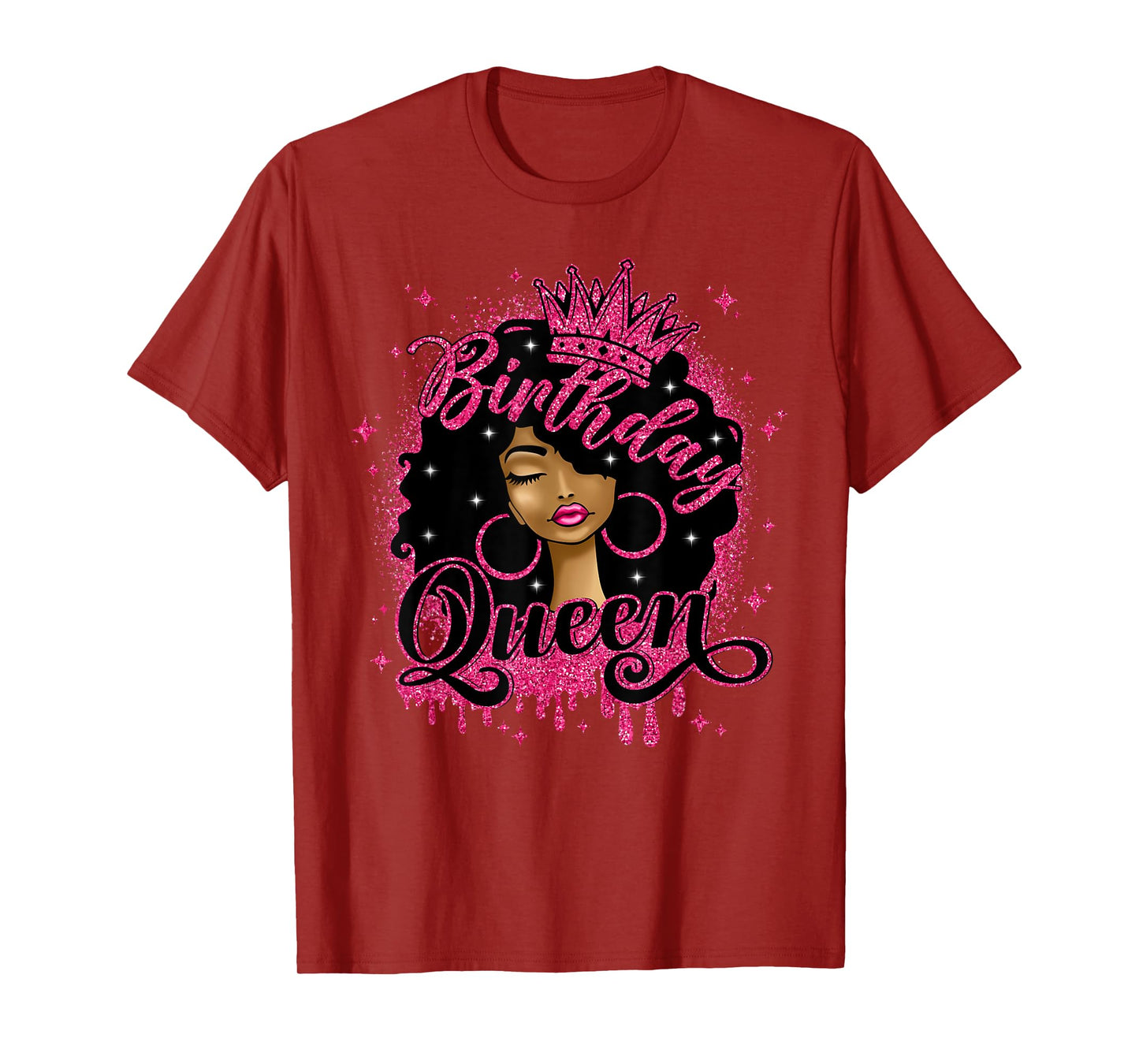 Birthday Queen Cute Curly Afro Black Women It's My Birthday T-Shirt