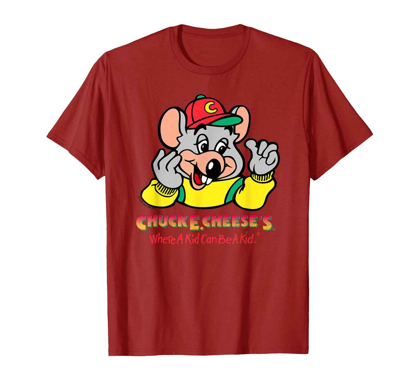 Chuck E. Cheese's Where A Kid Can Be A Kid Retro Chest Logo T-Shirt