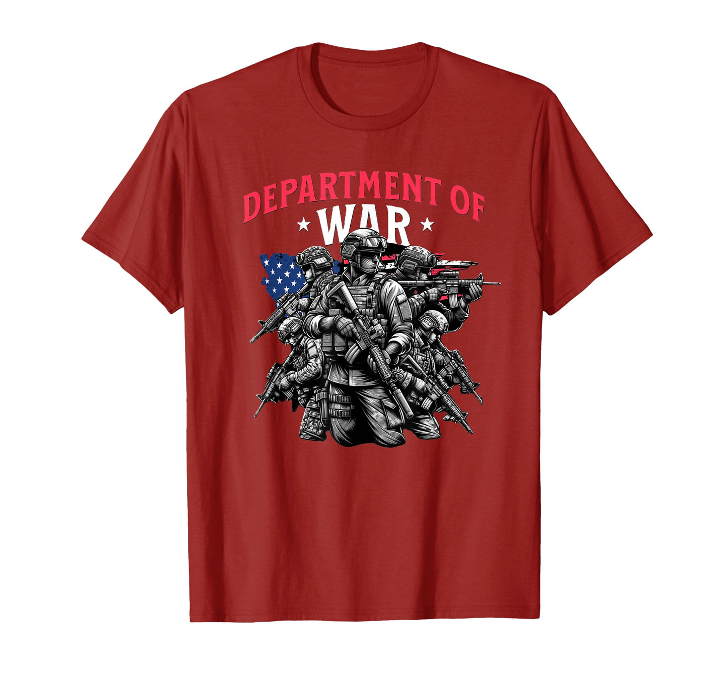 Department of War USA American Flag and Soldiers Defense T-Shirt
