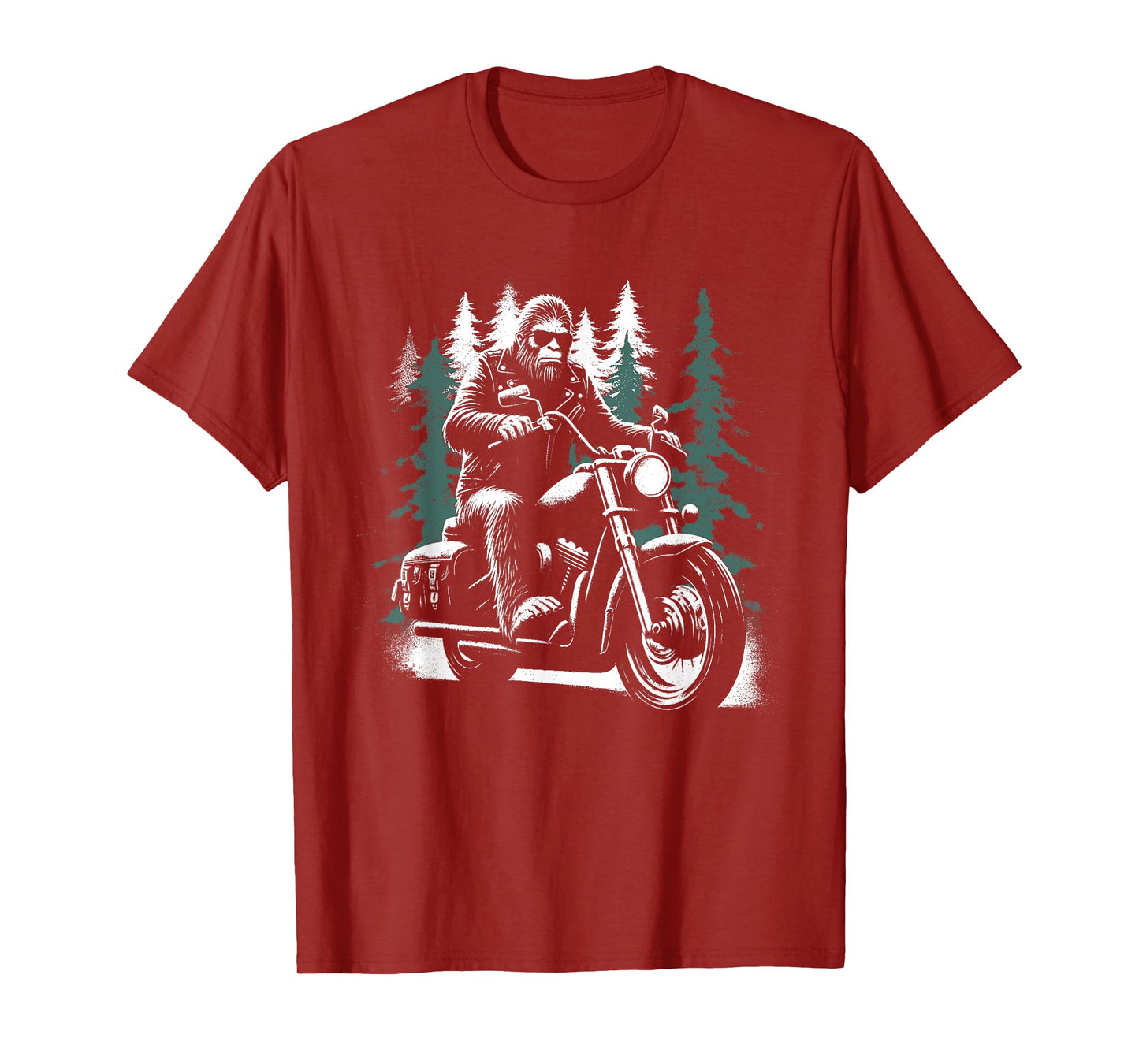 Bigfoot Motorcycle Biker - Funny Bigfoot Sasquatch Lover T-Shirt