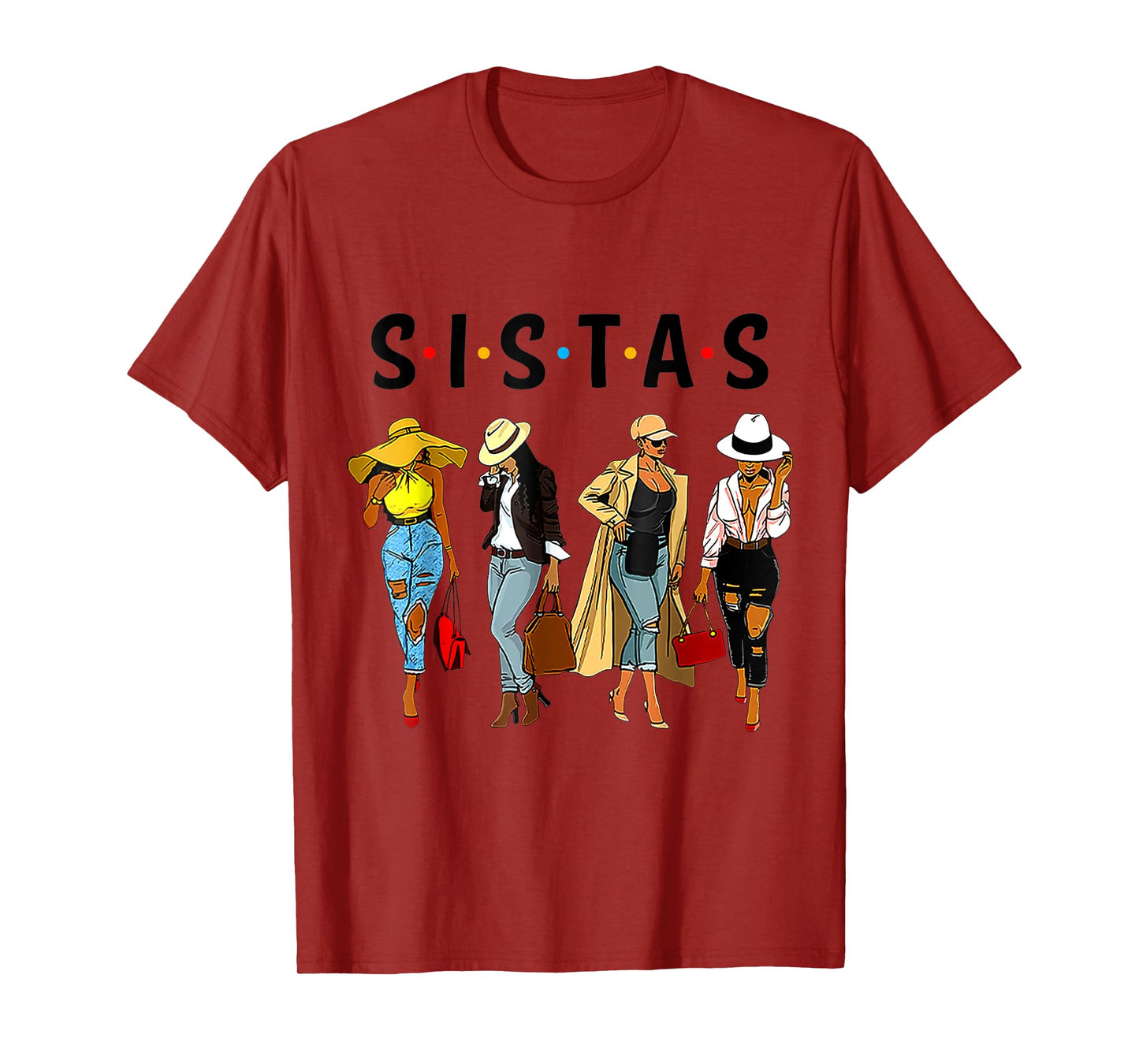 Black Sistas Queen Melanin African American Women Pride Gift T-Shirt