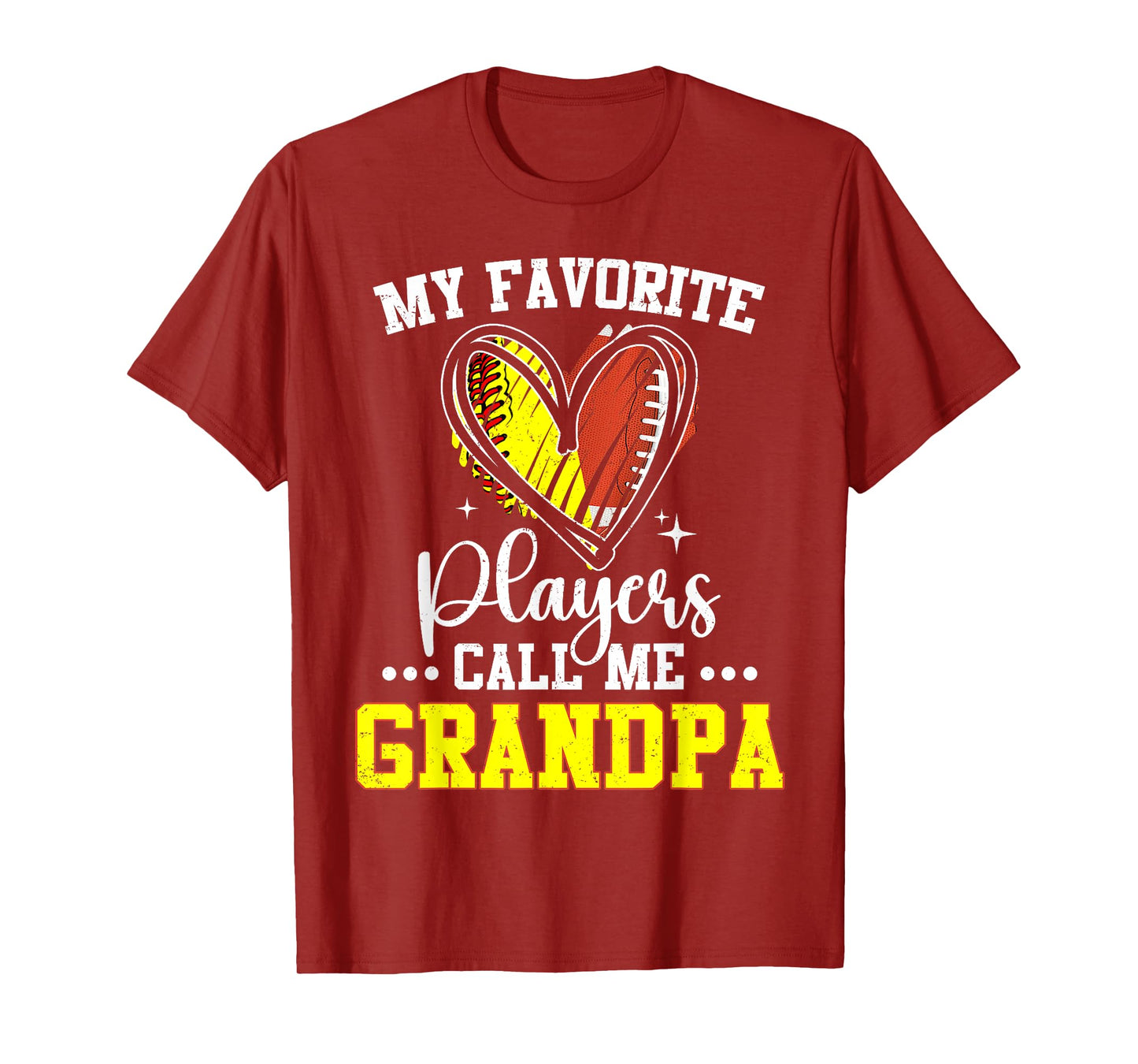 My Favorite Softball Football Players Call Me Grandpa Funny T-Shirt
