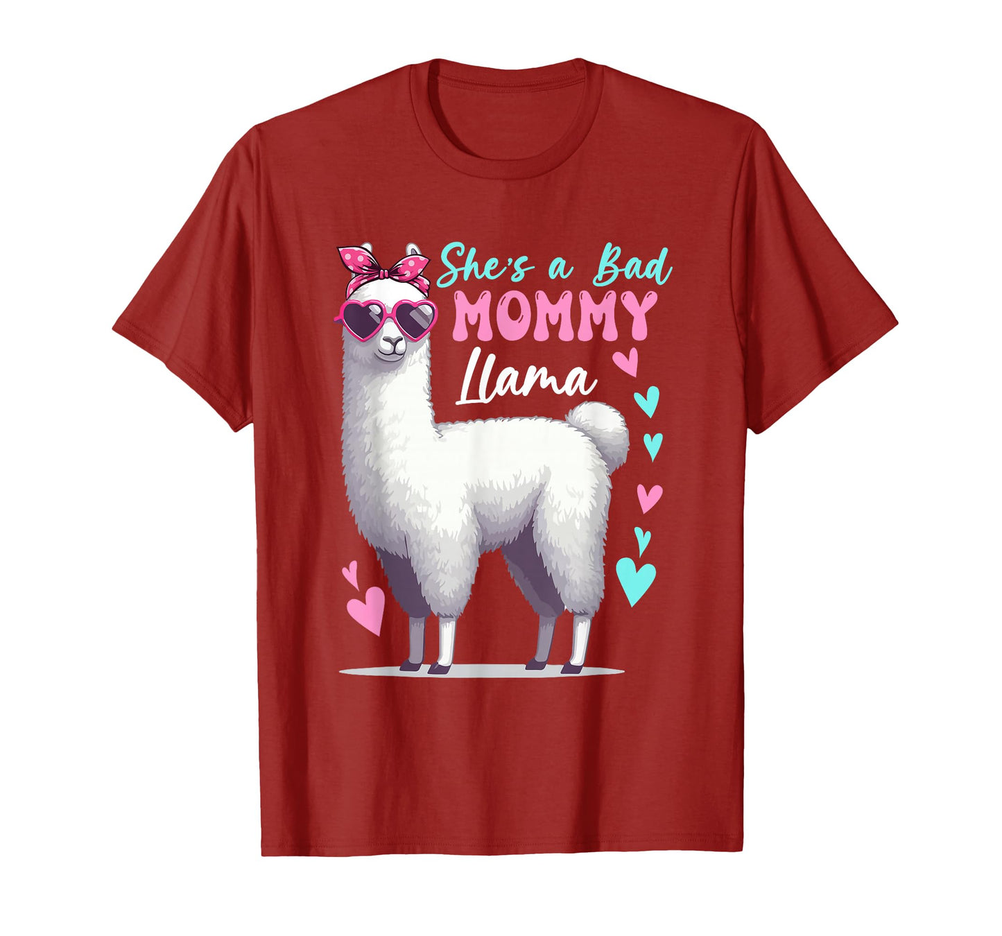 She's A Bad Funny Joke Mommy Cute Llama Mother's Day Farm T-Shirt