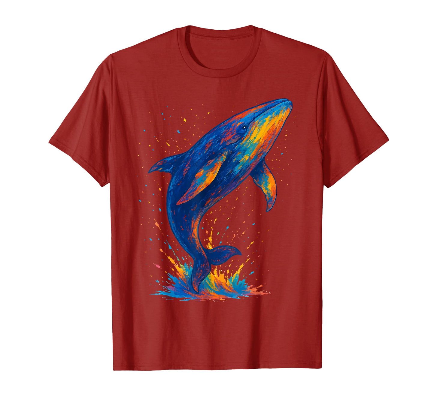 Colorful Whale Splash Ink Art Ocean Animal Whale lovers T-Shirt
